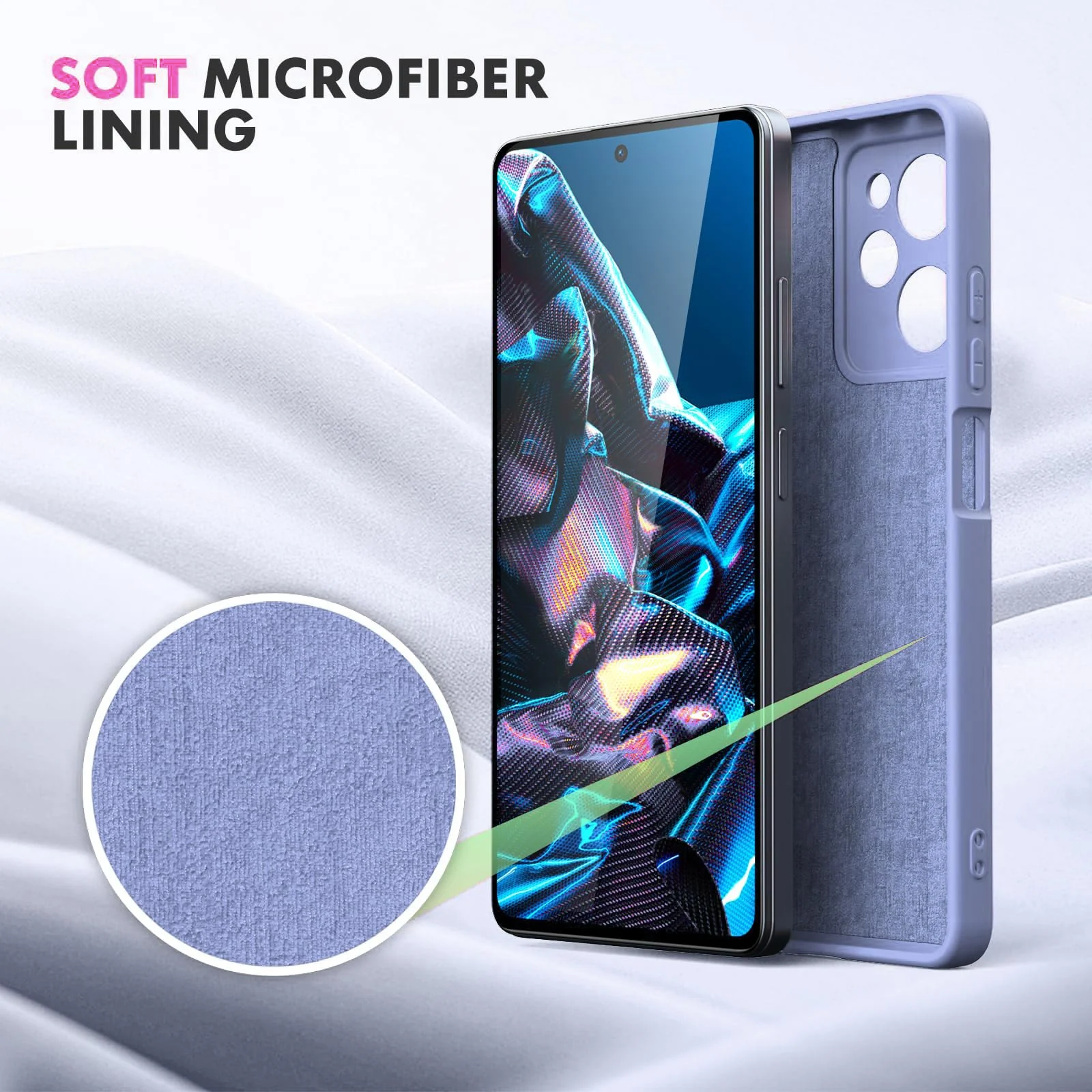 DL3 Mobilak Silicone Protective Case for POCO X5 Pro 5G, Shock-absorbing protection, Scratch-resistant surface, Soft microfiber lining - Baby Blue