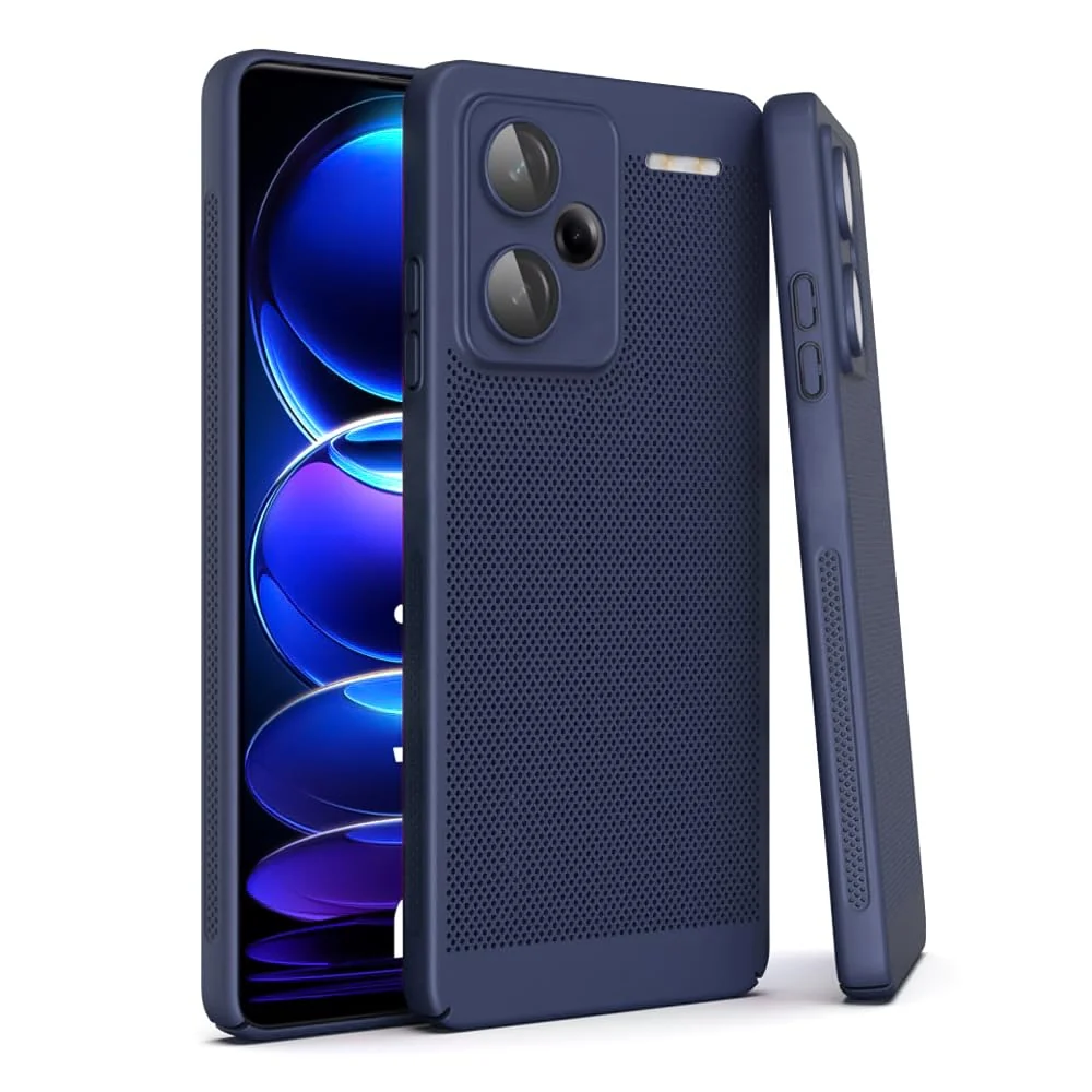 DL3 Mobilak Heat-Dissipation Hard PC Case with Built-In Camera Lens Protector for Xiaomi Redmi Note 13 Pro Plus 5G - Blue