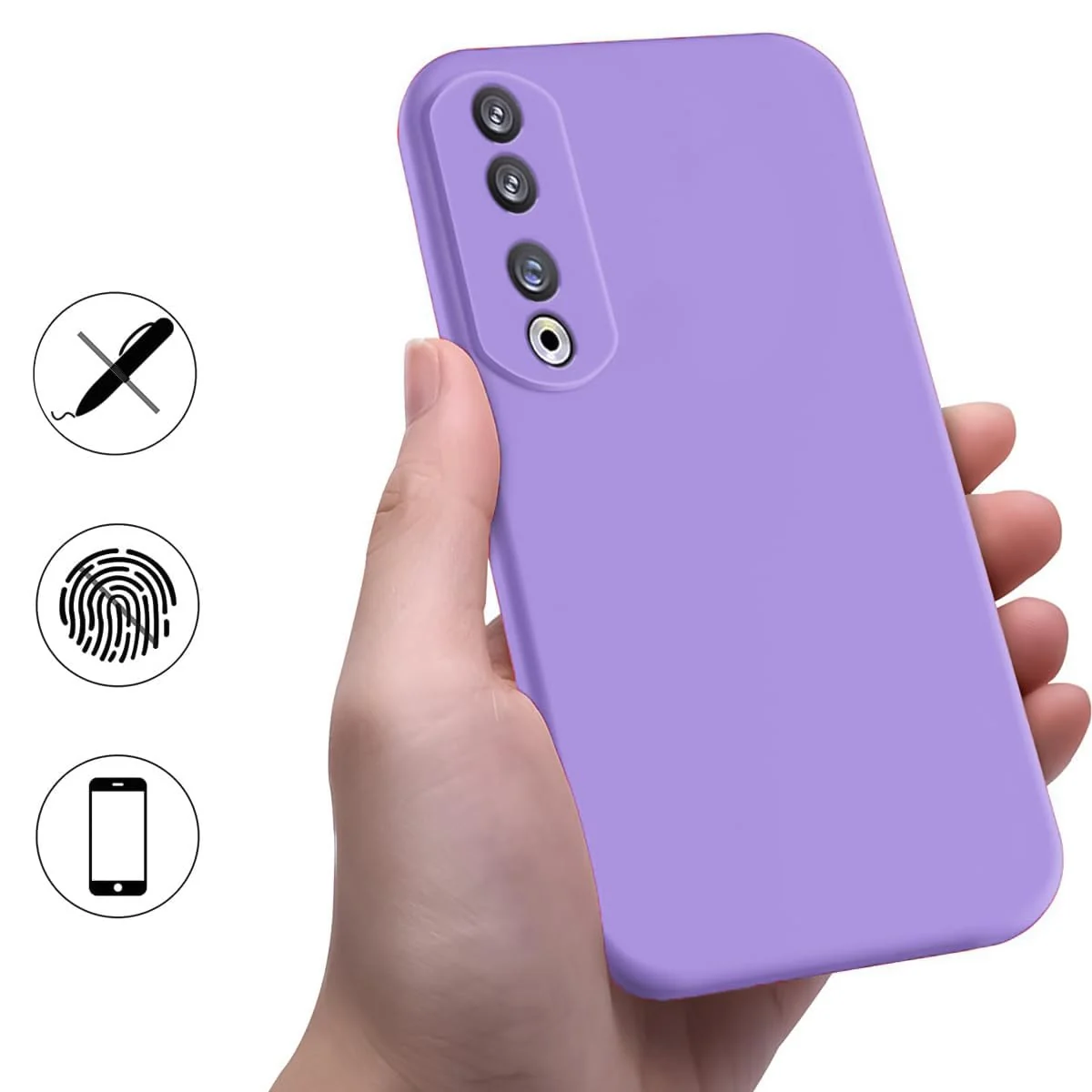 DL3 Mobilak Honor 70 Case, Soft Flexible Silicone Gel Rubber Bumper Cover, Slim Fit Full Body Shockproof Protective Phone Case - Light Purple