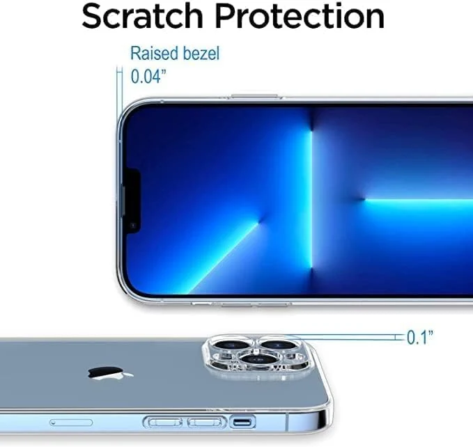DL3 Mobilak Camera Protective Case Compatible with iPhone 13 Pro Max Case, Mobile Phone Case iPhone 13 Pro Max Thin Soft Silicone Anti-Yellow Protective Case - Clear