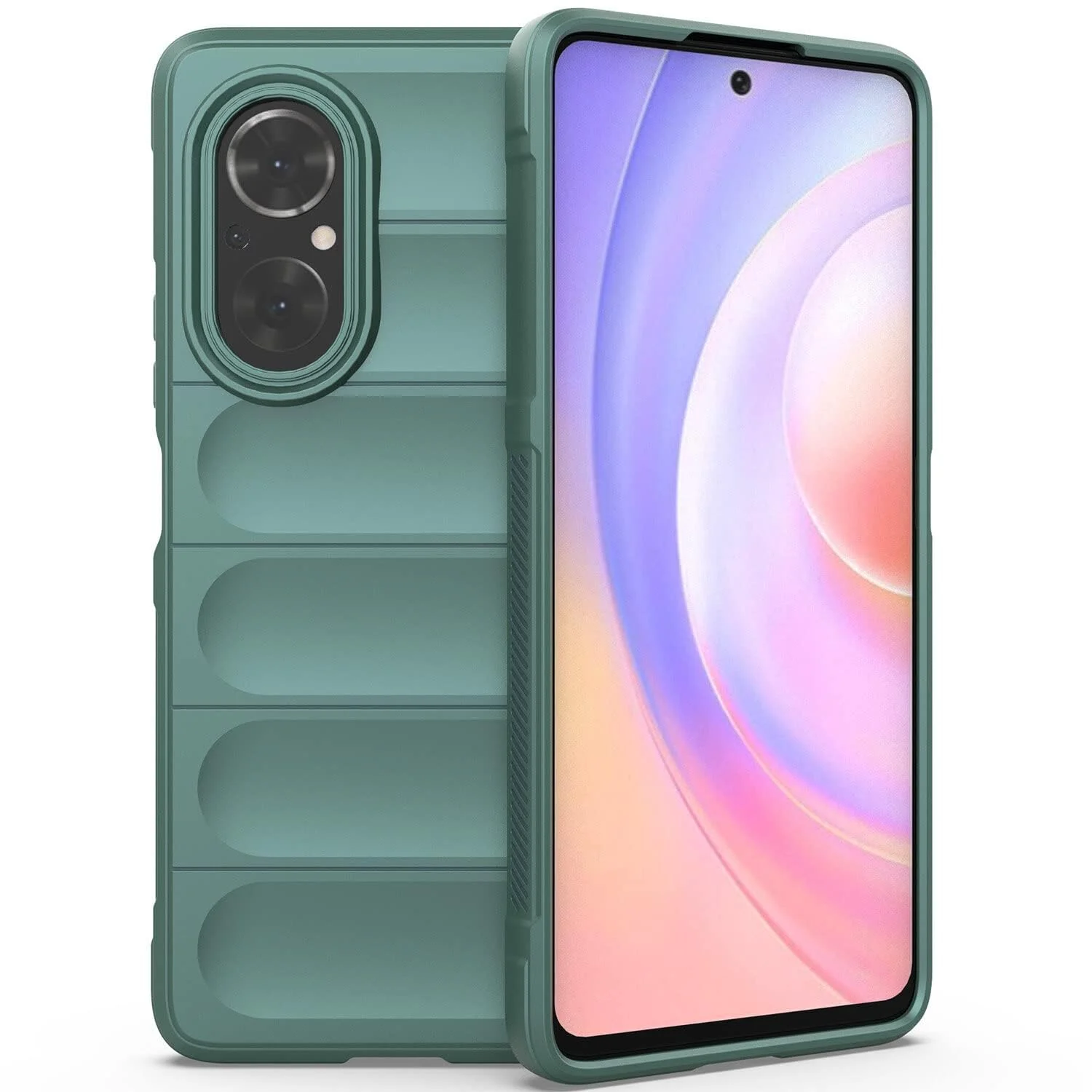DL3 Mobilak Flexible Silicone and TPU Protective Case with Camera Protection for Huawei Nova 9 SE / Honor 50 SE - Green