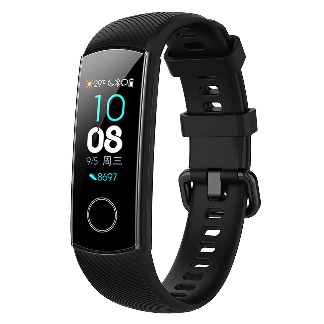DL3 MOBILAK Compatible for Honor Band 5/Honor Band 4 Strap, Soft Silicone Sport Wristband Adjustable Accessory Bracelet Replacement Band for Honor Band 5/Band 4 - Black