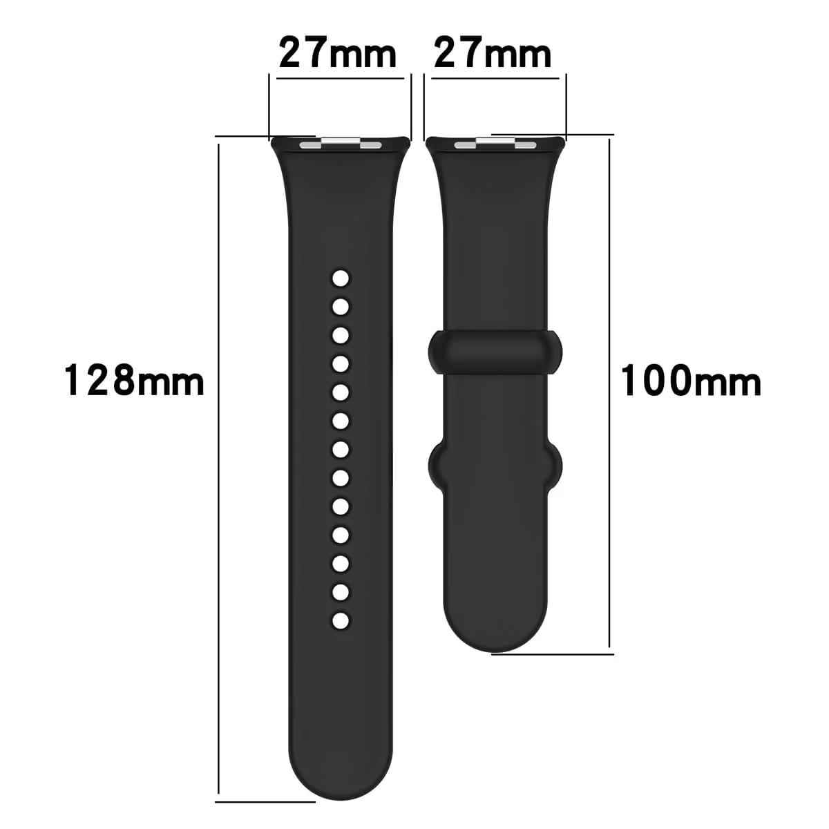 DL3 Mobilak Sport Strap Compatible with Xiaomi Redmi Watch 4/ Xiaomi Band 8 pro, Soft Silicone Sports Wristband for Men Women, Double Ring Adjustable Replacement - Black