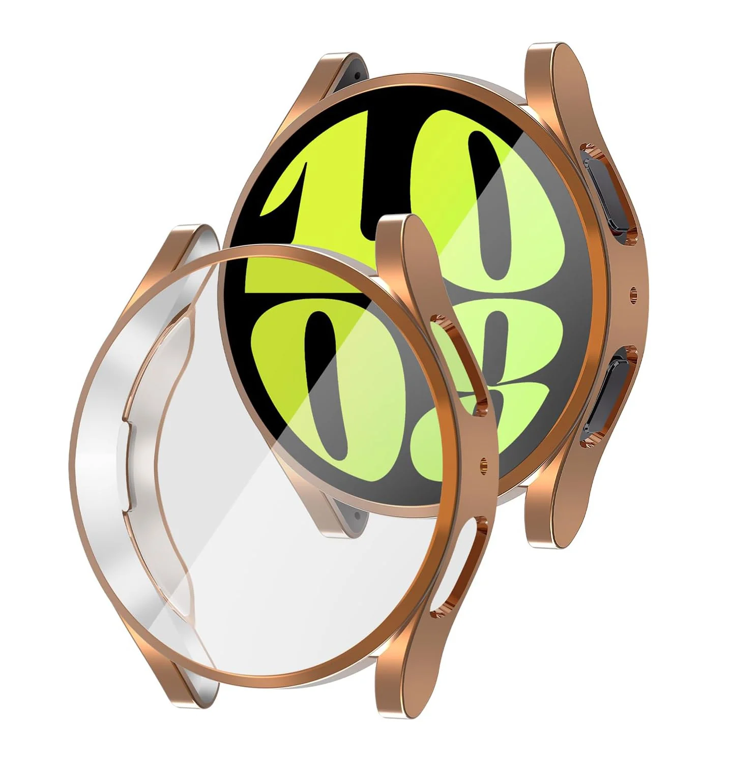 DL3 Mobilak Case Compatible with Samsung Galaxy Watch 4 40mm 2021 & Watch 5 40mm 2022 Case All-Around Screen Protector Watch Soft TPU Shockproof Cover Slim Guard Thin Bumper Shel Protector - Rose Gold