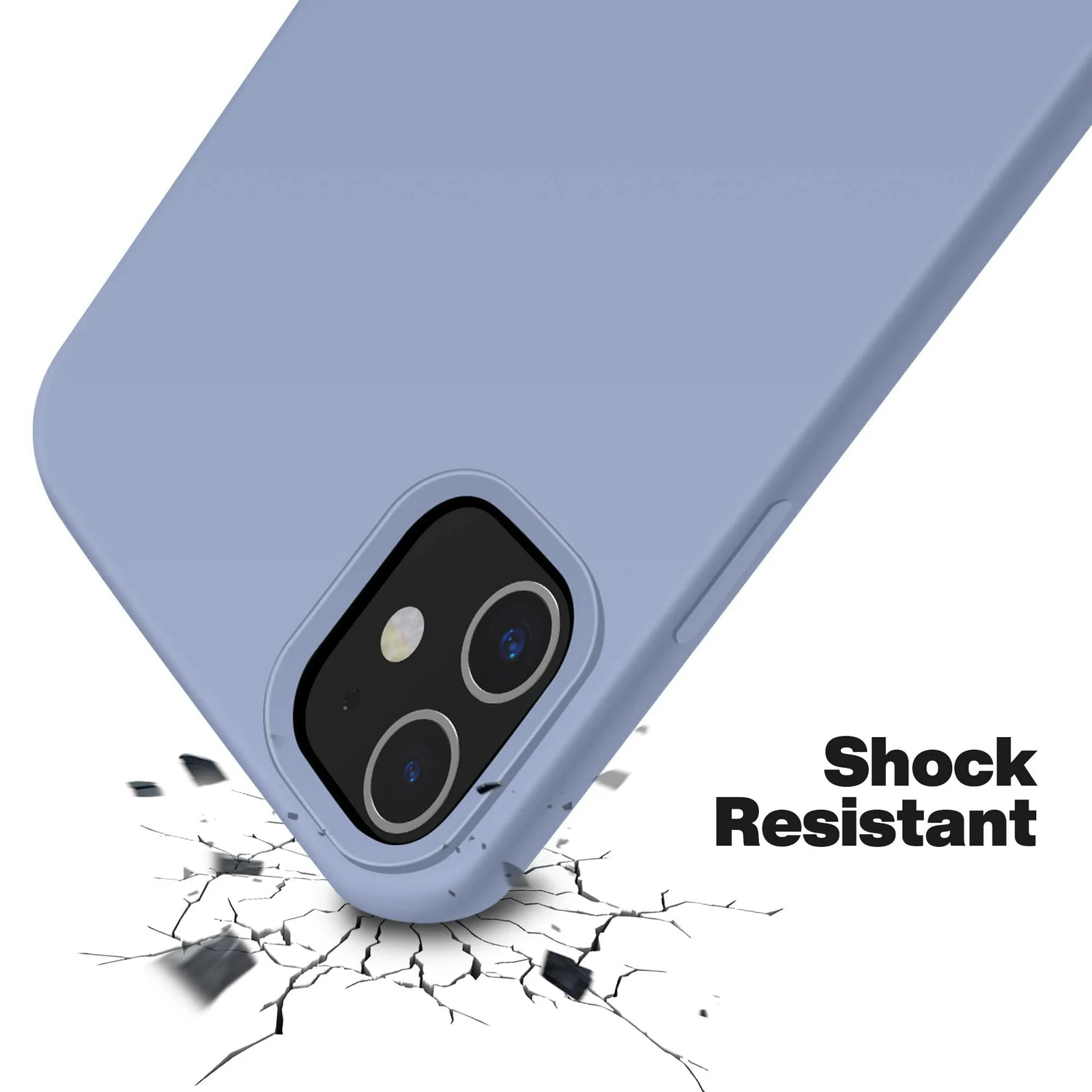 DL3 Mobilak Liquid Silicone Protective Case for iPhone 11 (6.1 Inch) with Camera Protection and Microfiber Lining - A Lavender Blue