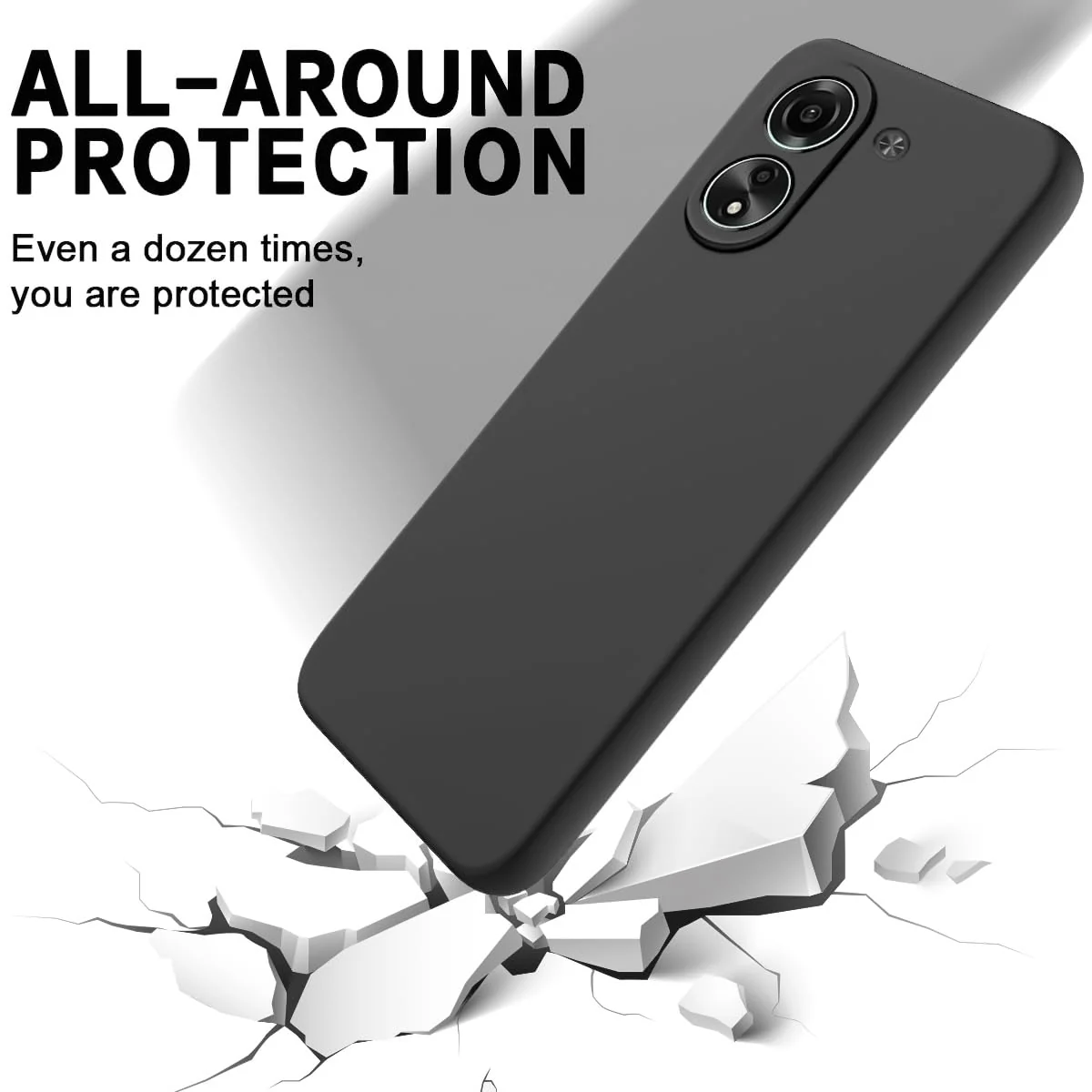 DL3 Mobilak Silicone Protective Case for Xiaomi Redmi 13C, Shock-absorbing protection, Scratch-resistant surface, Soft microfiber lining - Black