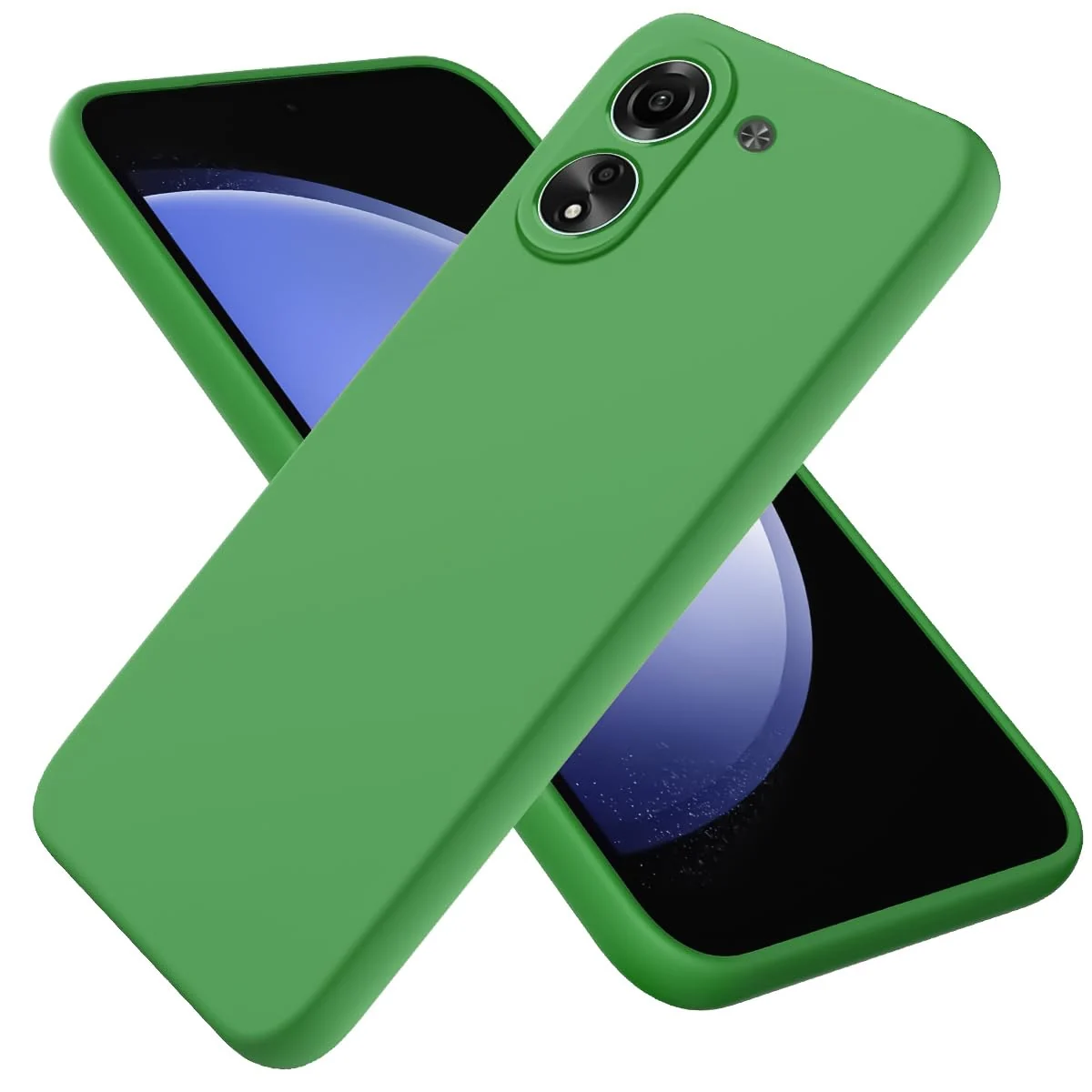 DL3 Mobilak Soft Silicone Protective Case for Xiaomi Redmi 13C with Microfiber Lining and Shockproof Design - Neon Green