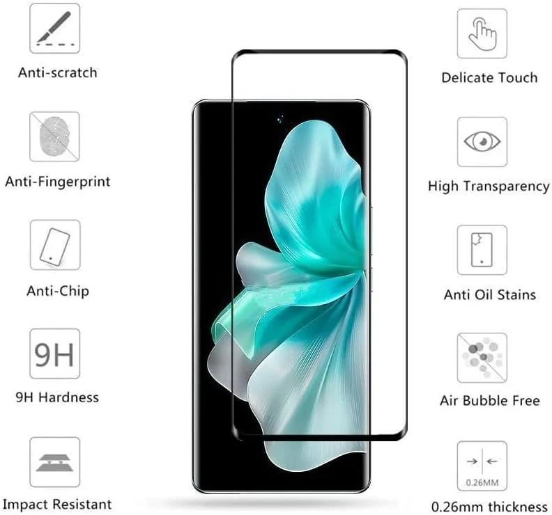 DL3 Mobilak Screen Protector for vivo V30 / vivo V30, Tempered Glass Screen Saver Premium HD Protective, Scratch Resistant, NO-Bubble, 9H Hardness, Full Coverage Film - Clear