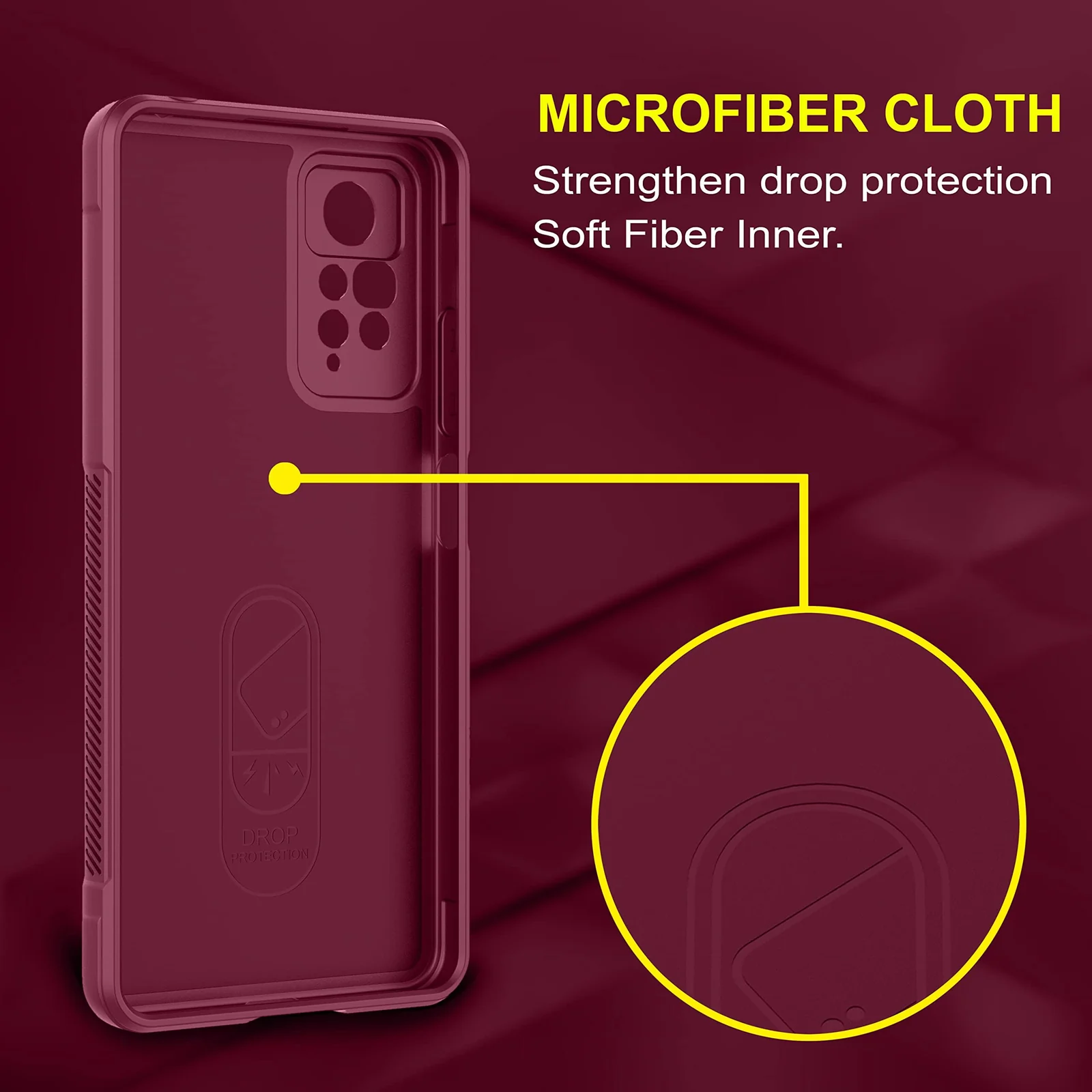 DL3 Mobilak Flexible Silicone and TPU Protective Case with Camera Protection for Xiaomi Redmi Note 12 Pro 4G / Redmi Note 11 Pro 4G&5G - Wine Red