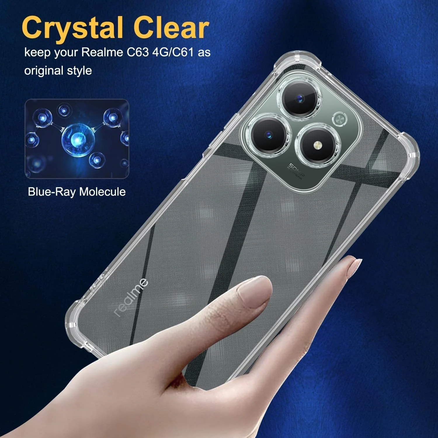 DL3 Mobilak Clear TPU Case for realme C63 / realme C61, Camera protection, Shock-absorbing protection, Scratch-resistant surface - Clear