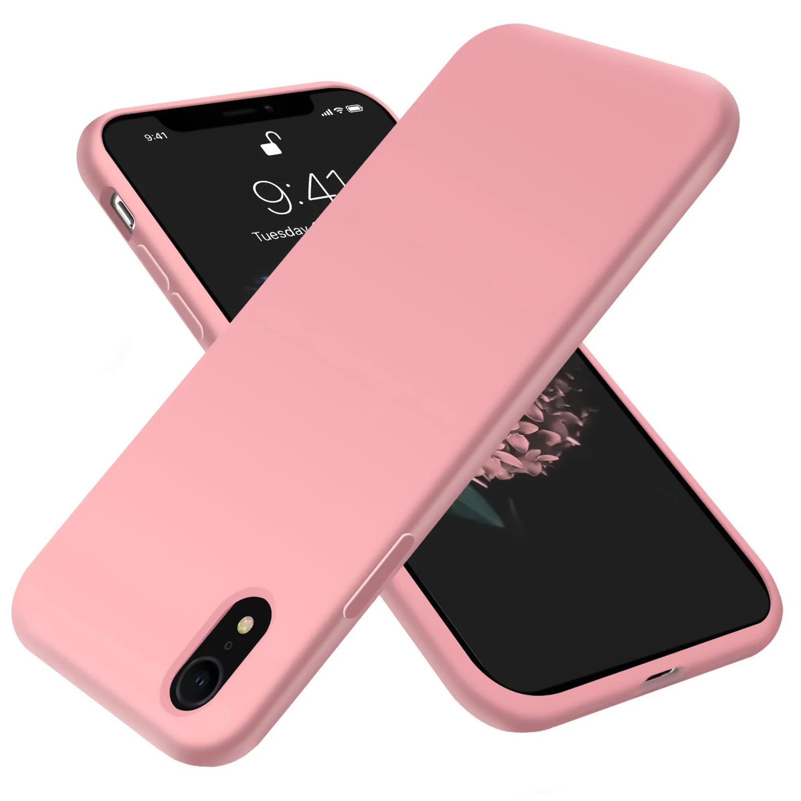 DL3 Mobilak Liquid Silicone Case for iPhone XR, Shock-absorbing protection, Scratch-resistant surface, Soft microfiber lining - Pastel Pink 2