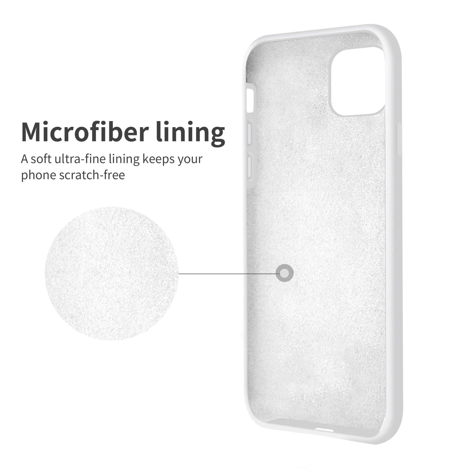 DL3 Mobilak Compatible with iPhone 11 (6.1 Inch) Case, Liquid Silicone Case, Full Body Protective Cover, Shockproof, Slim Phone Case, Anti-Scratch Soft Microfiber Lining - White