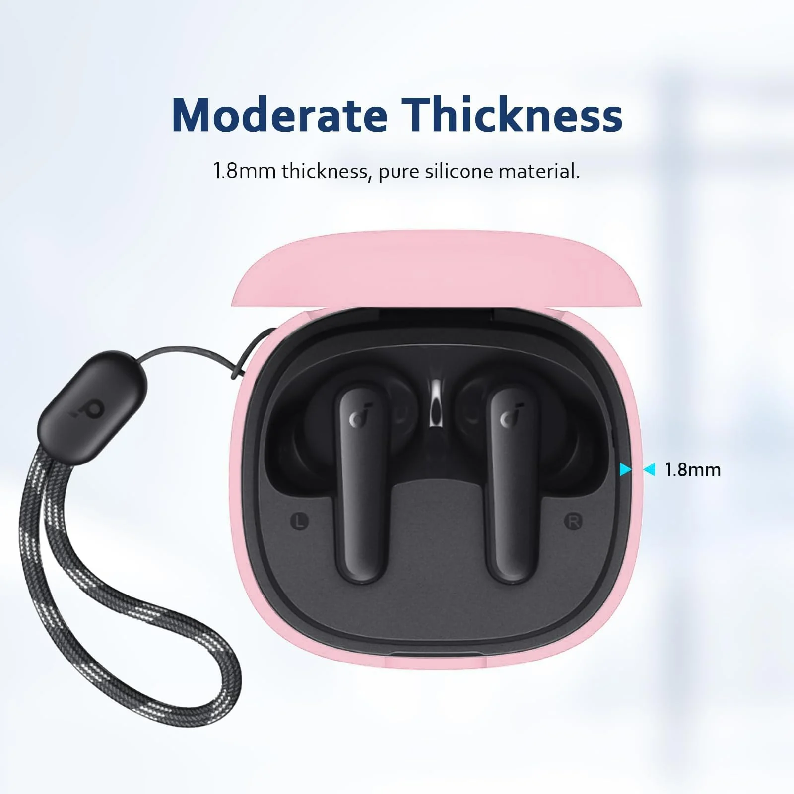 DL3 Mobilak Silicone Cover Case Compatible with Anker R50i, Anker P20i Portable Protective Case Cover With Keychain - Pink