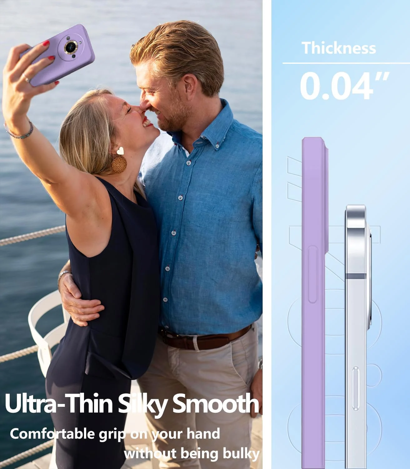 DL3 Mobilak Liquid Silicone Protective Case for realme 11 Pro / realme 11 Pro+ Plus 5G with Microfiber Lining and Shockproof Design - Light Purple