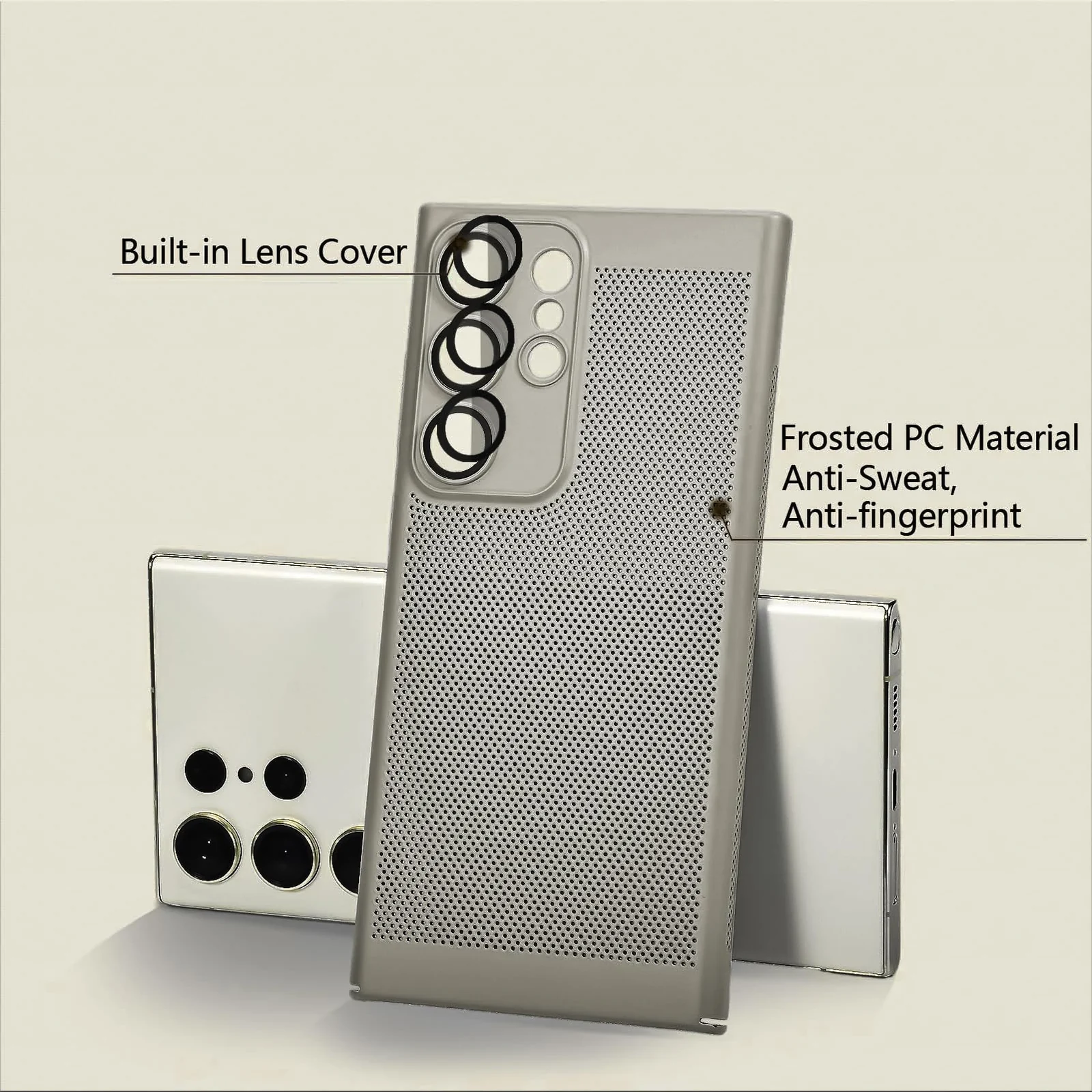 DL3 Mobilak PC Protective Case for Samsung Galaxy A15 with Camera Protection and Shockproof Design - Gray
