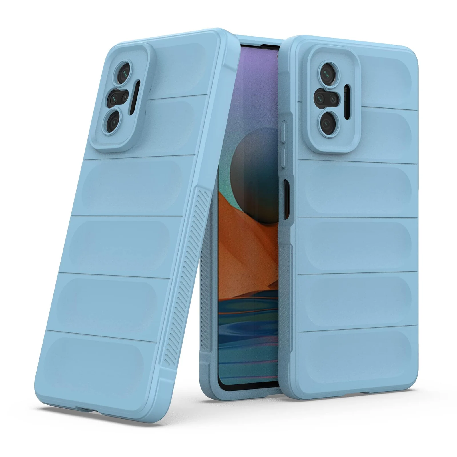 DL3 Mobilak Flexible Silicone and TPU Protective Case with Camera Protection for Xiaomi Redmi Note 10 Pro / Note 10 Pro Max - Baby Blue