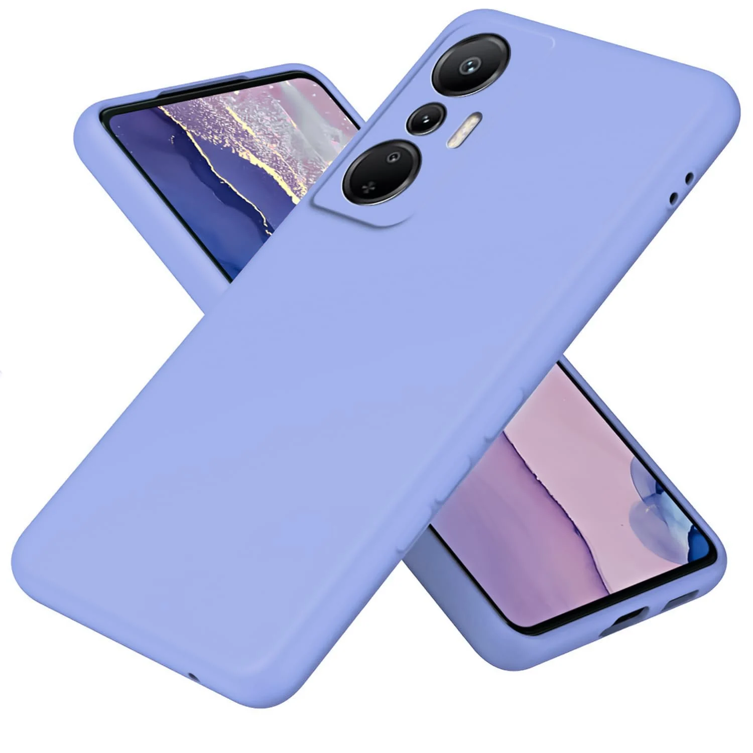 DL3 Mobilak Liquid Silicone Protective Case with Soft Microfiber Lining with Full Camera Protection for Infinix Hot 20 4G - Baby Blue