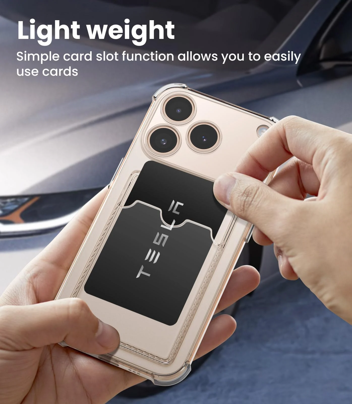 DL3 Mobilak iPhone 17 Air 6.5-Inch Case Clear Card Holder Back Wallet Crystal Transparent Soft TPU Shockproof Bumper Corner Drop Protection Phone Case Cover With Camera Lens Protection - Transparent