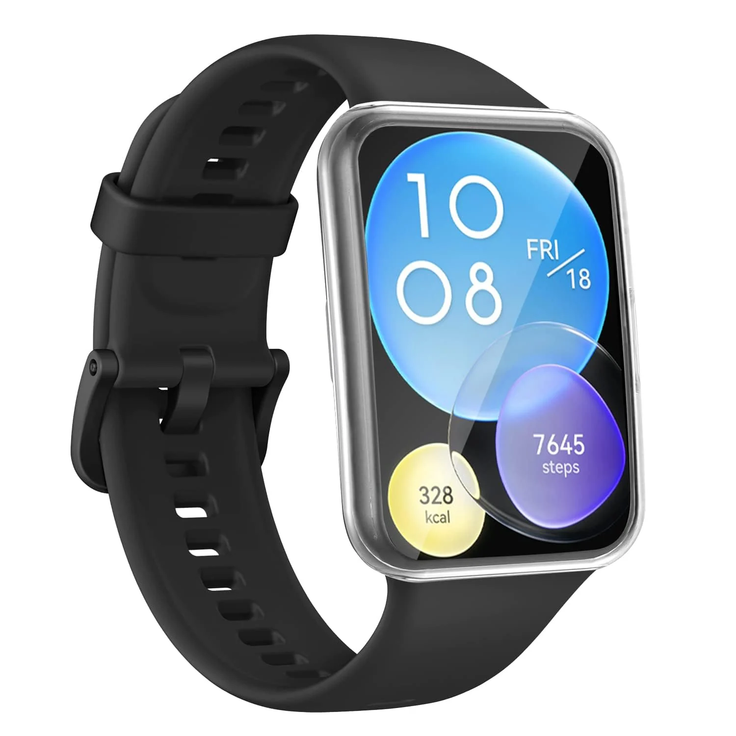 DL3 Mobilak Case Compatible with Huawei Watch Fit 2 Protective Case, Flexible TPU Full Protection Screen Protector Cover Scratch-Resistant Screen Protector Case For Huawei Fit 2 - Clear