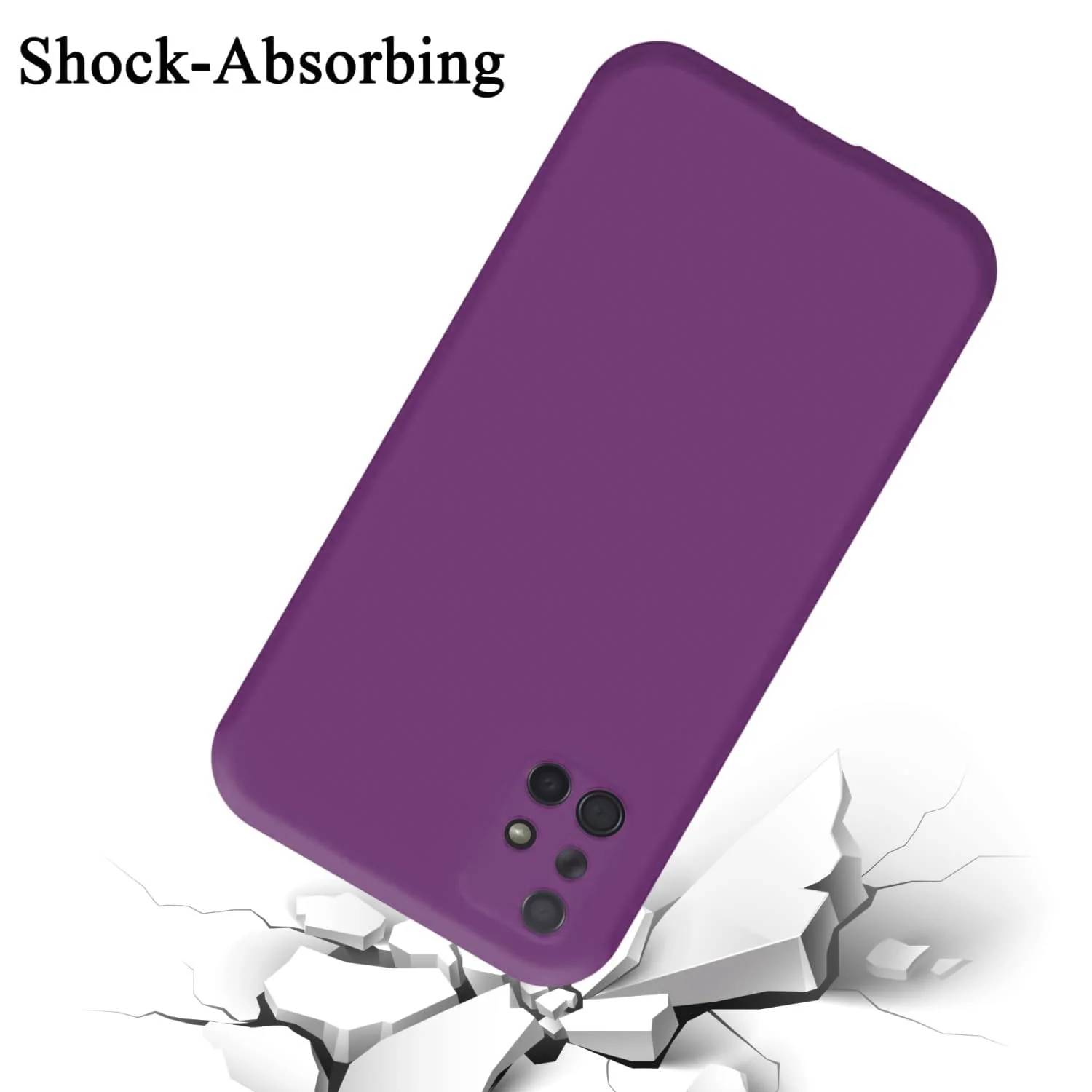 DL3 Mobilak Silicone Protective Case for Samsung Galaxy A71, Shock-absorbing protection, Scratch-resistant surface, Soft microfiber lining - Violet