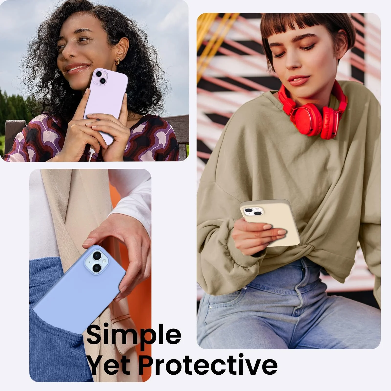 DL3 Mobilak Compatible with iPhone 15 Case 6.1, Slim Liquid Silicone 3 Layers Full Covered Soft Gel Rubber Phone Case Protective Cover 6.1 Inch - Baby Yellow