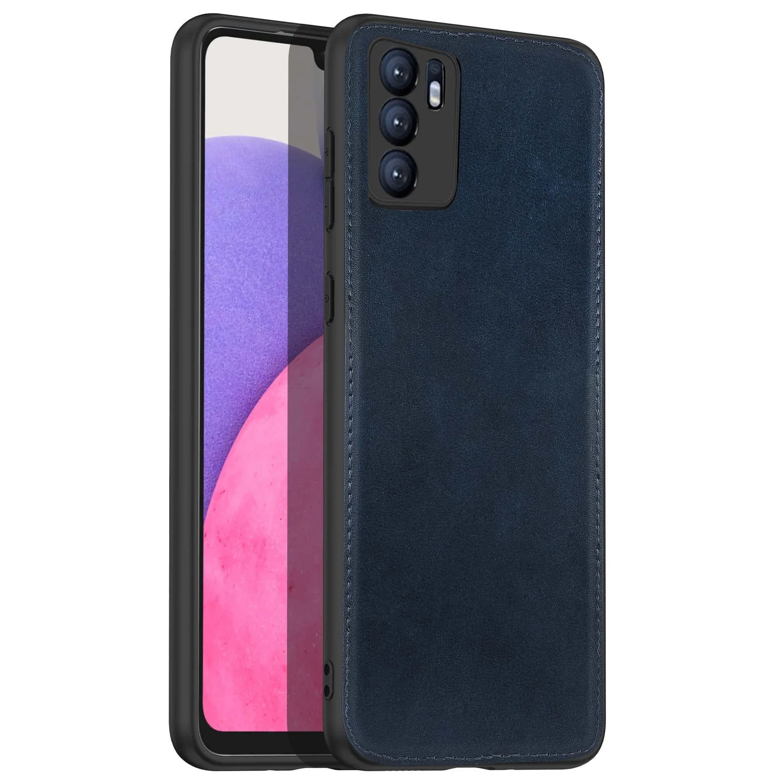 Dl3 Mobilak Case for Oppo Reno 6 4G Leather Case,Anti-Drop, Anti-Shock, Non-Slip Texture,Simple Cell Phong Cover (Brown)