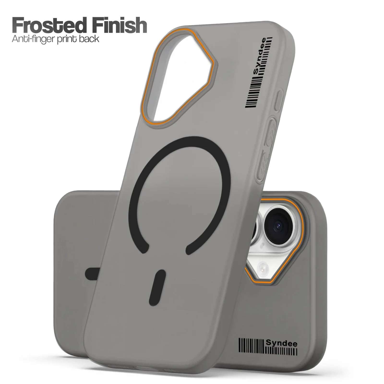 DL3 Mobilak Translucent Matte Case for iPhone 17, Compatible with MagSafe accessories, Shock-absorbing protection, Integrated ring holder - Black