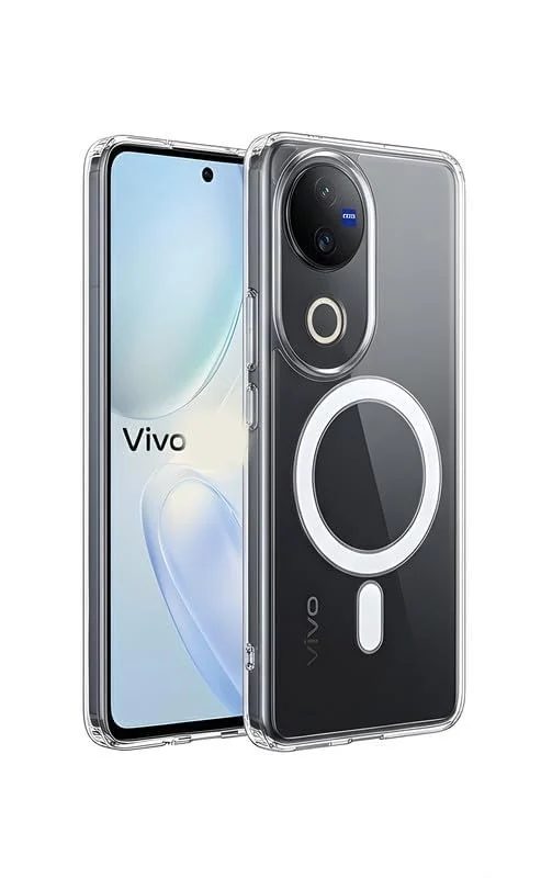 DL3 Mobilak for vivo V50 Case [Compatible with MagSafe] [Strong Magnet] [Non-Yellowing] Magnetic Slim Thin Bumper Phone Cover, Lightweight, and Durable - Clear
