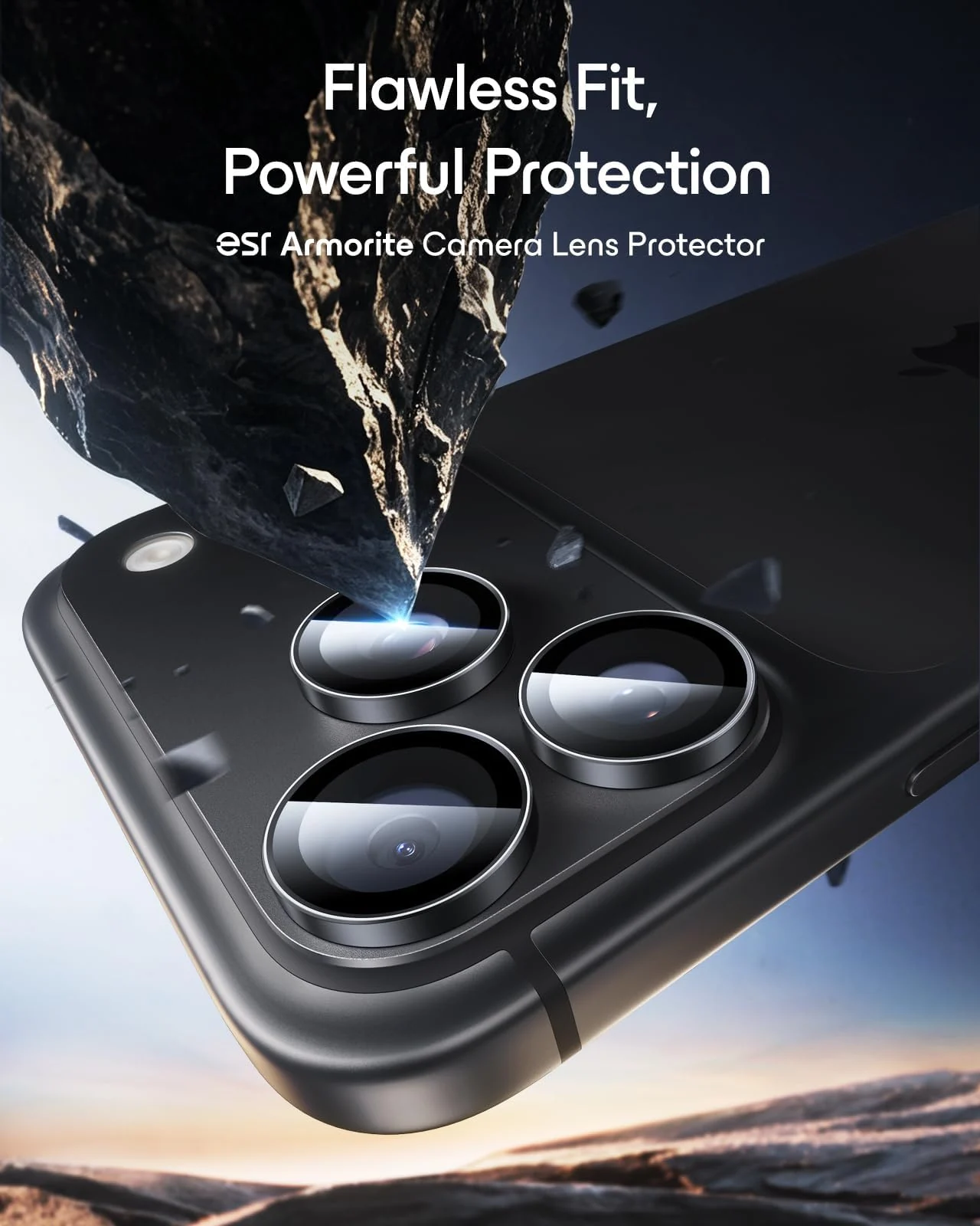 DL3 MOBILAK Individual Ring Camera Lens Protector for Apple iPhone 18 Pro and 18 Pro Max - Black