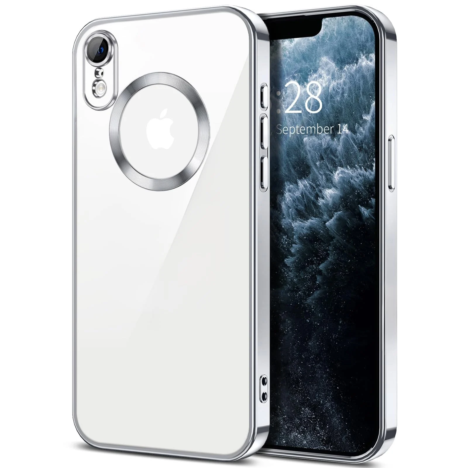 DL3 Mobilak Plated-Edge TPU Protective Case with Camera Protection for iPhone XR - Silver