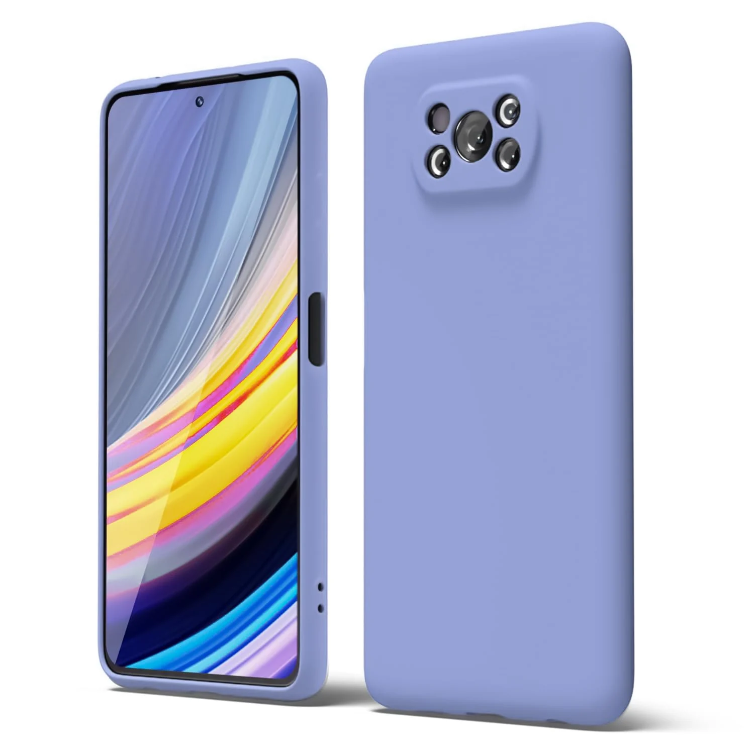 DL3 Mobilak Liquid Silicone Protective Case with Soft Microfiber Lining with Full Camera Protection for Xiaomi Poco X3 Pro / Poco X3 NFC / Poco X3 - Baby Blue
