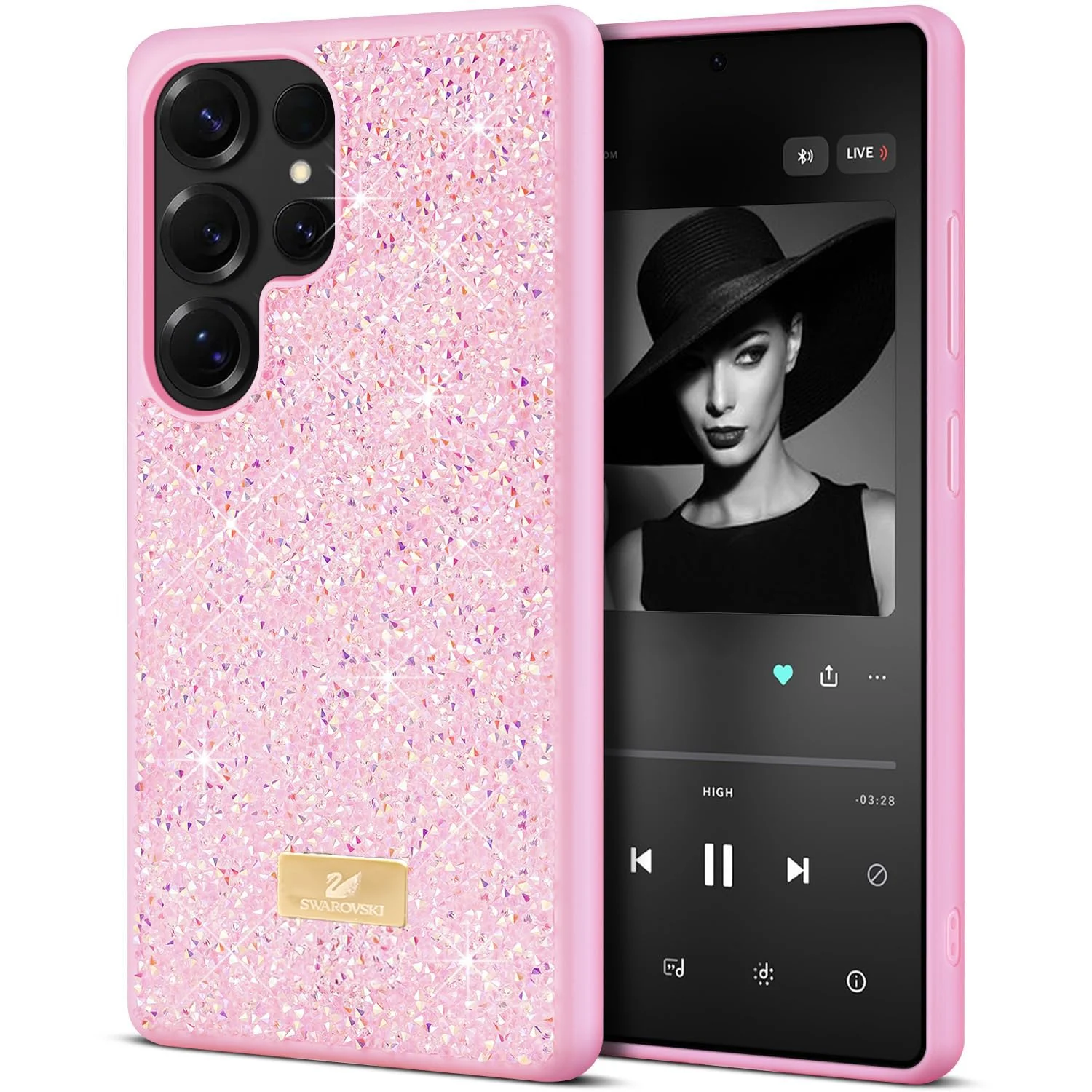 Case For Samsung Galaxy S26 Ultra Case Glitter, Sparkle Diamond Crystal Bling Case with Bling, Ultra Thin Lightweight Full Body Shockproof Anti-Scratch Protective Cover - Black