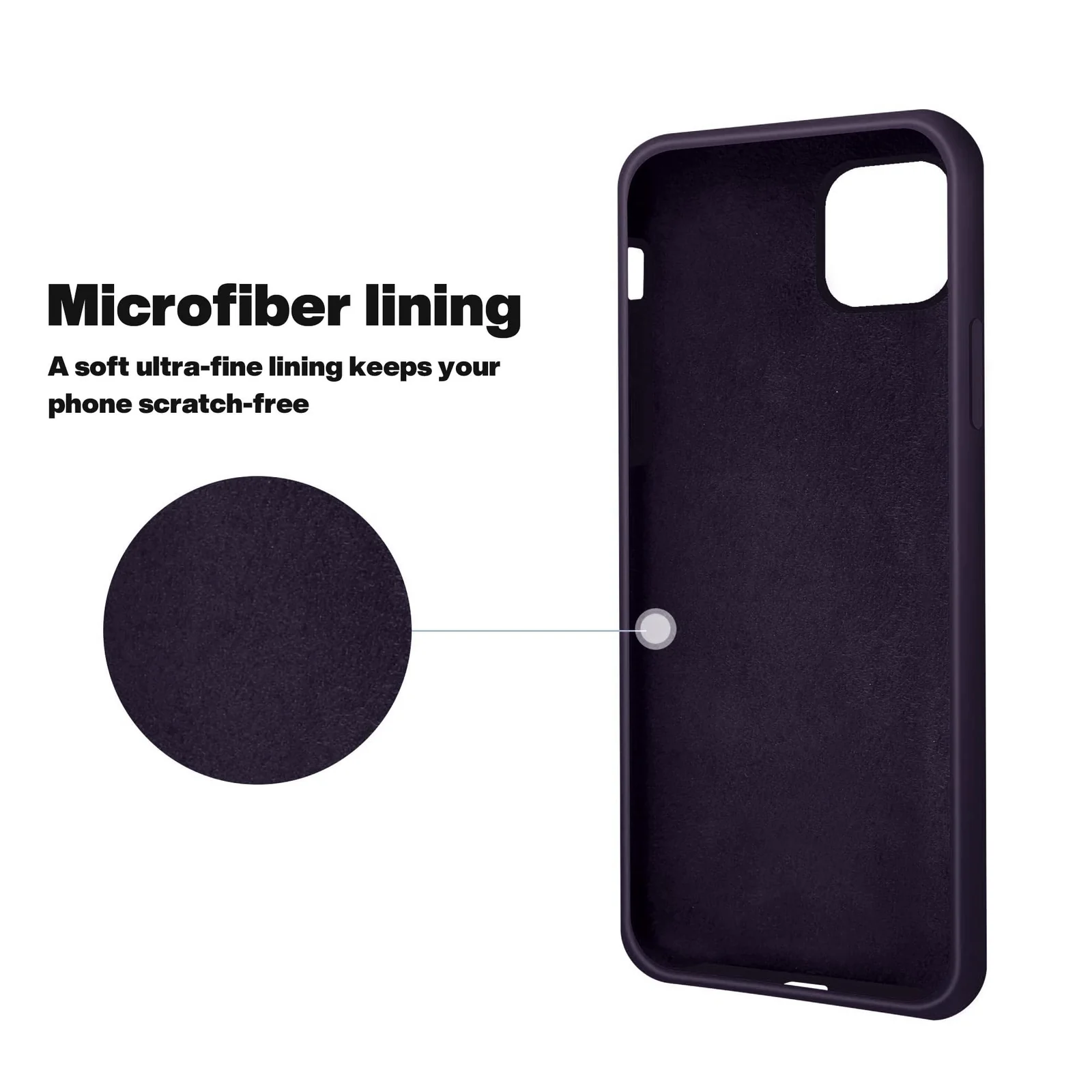DL3 Mobilak Liquid Silicone Protective Case for iPhone 11 (6.1 Inch) with Camera Protection and Microfiber Lining - Elderberry