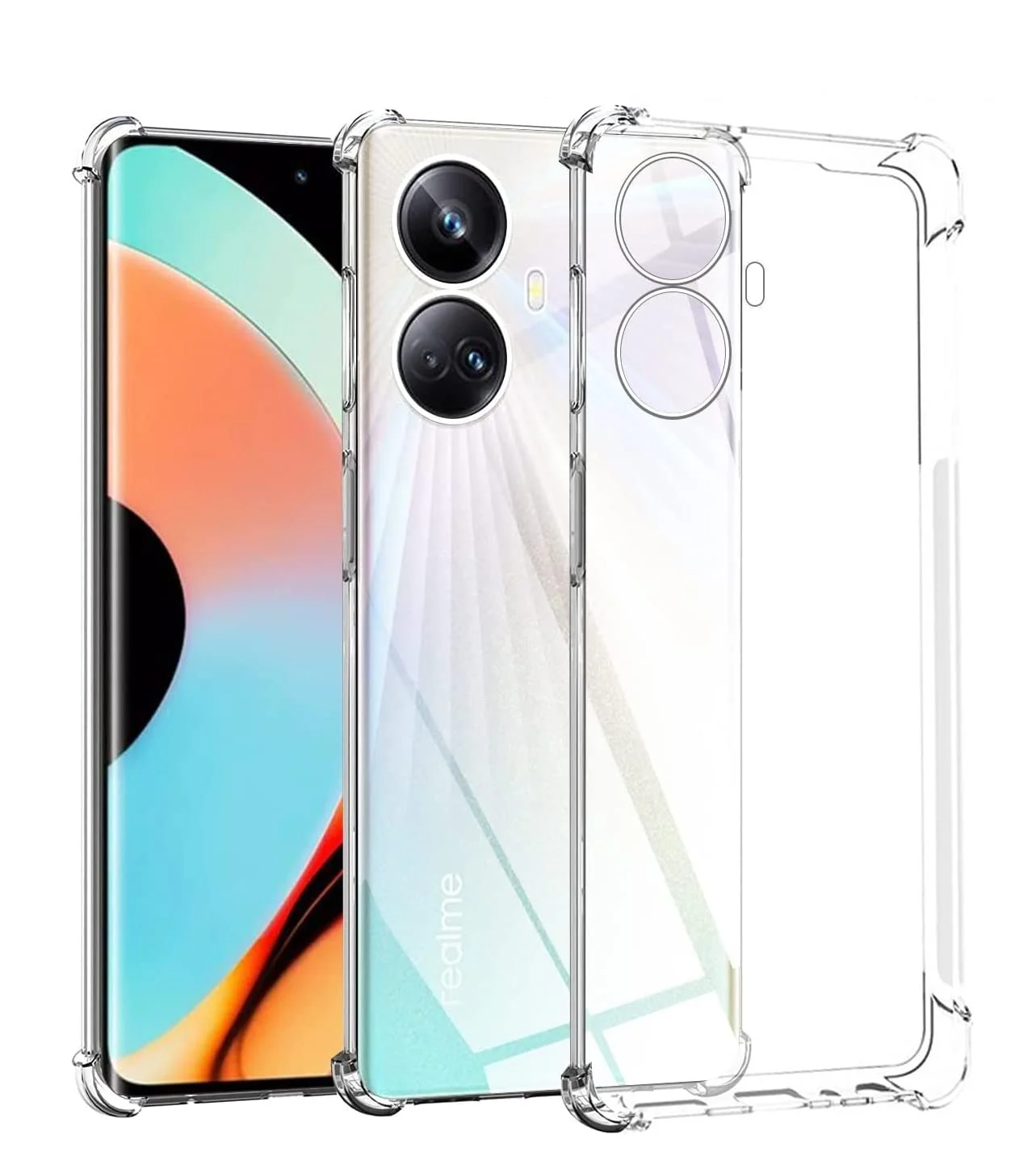 DL3 Mobilak Clear TPU Protective Case for realme 10 pro plus with Camera Protection and Shockproof Design - Clear