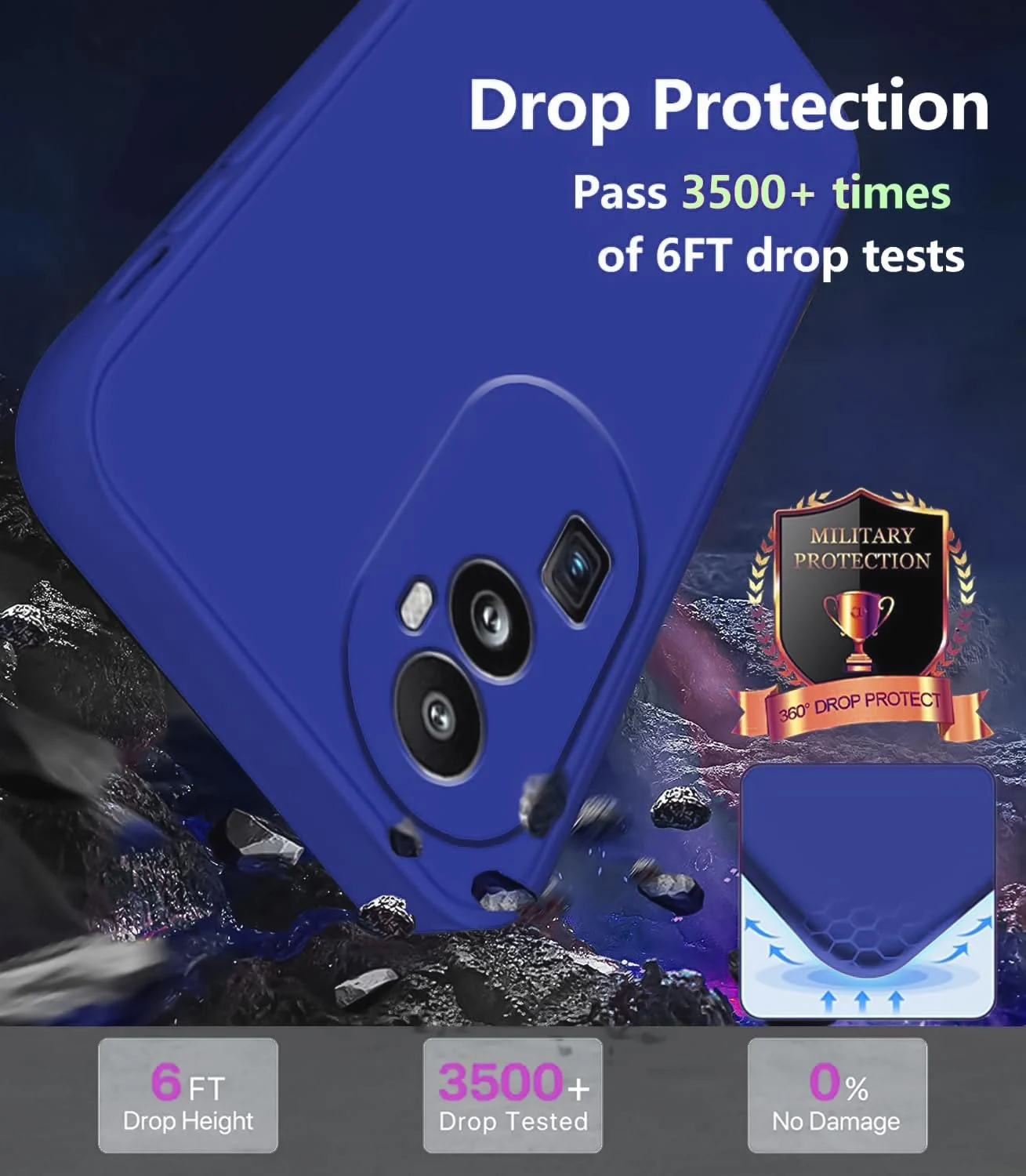 DL3 Mobilak Liquid Silicone Protective Case with Soft Microfiber Lining with Full Camera Protection for OPPO Reno 10 Pro+ Plus 5G - Pepsi
