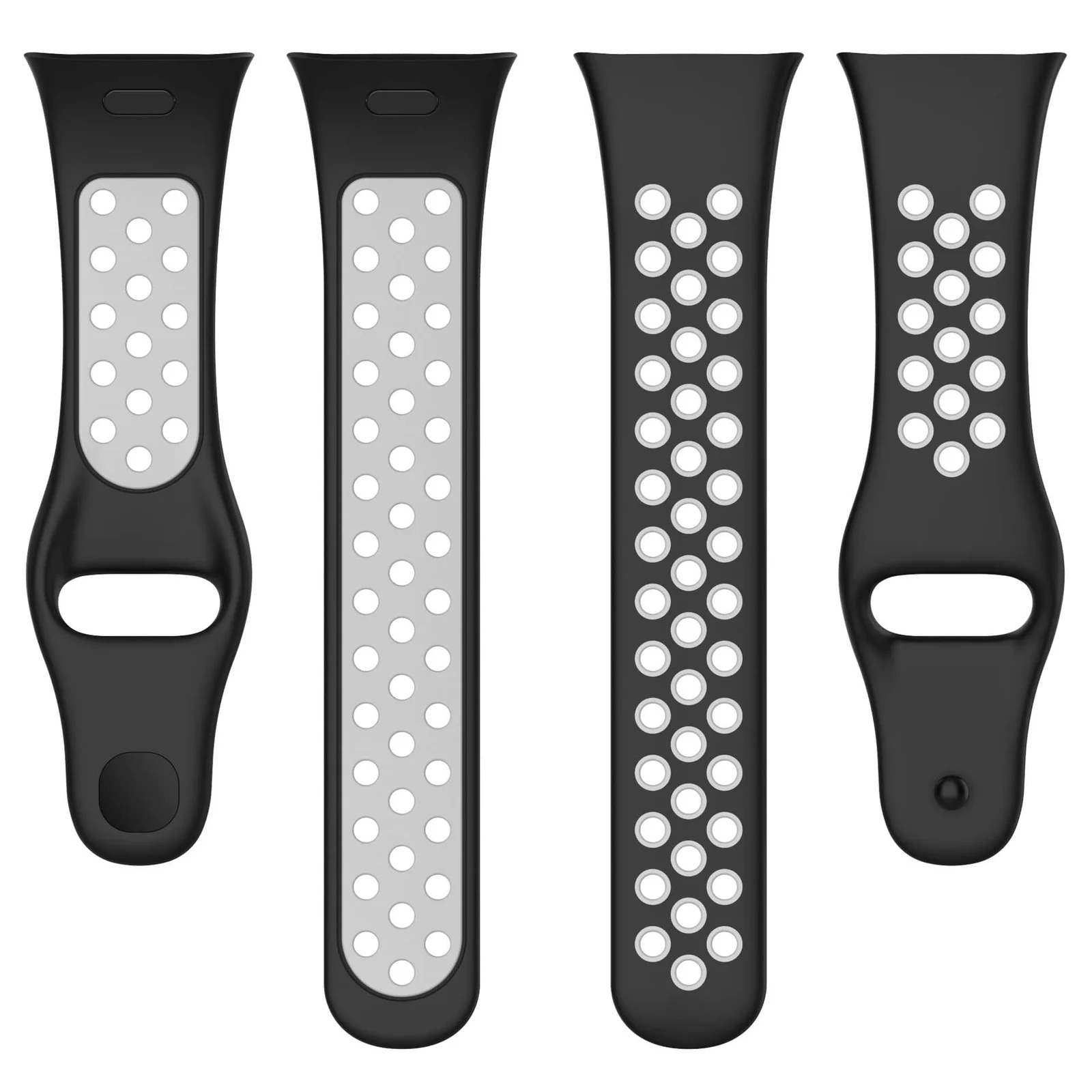 DL3 Mobilak Strap For Xiaomi Redmi Watch 3 (Not for Redmi Watch 3 Lite/Active), [Breathable] Soft Silicone Strap, Two Tone Band, Silicone Replacement Strap - Black