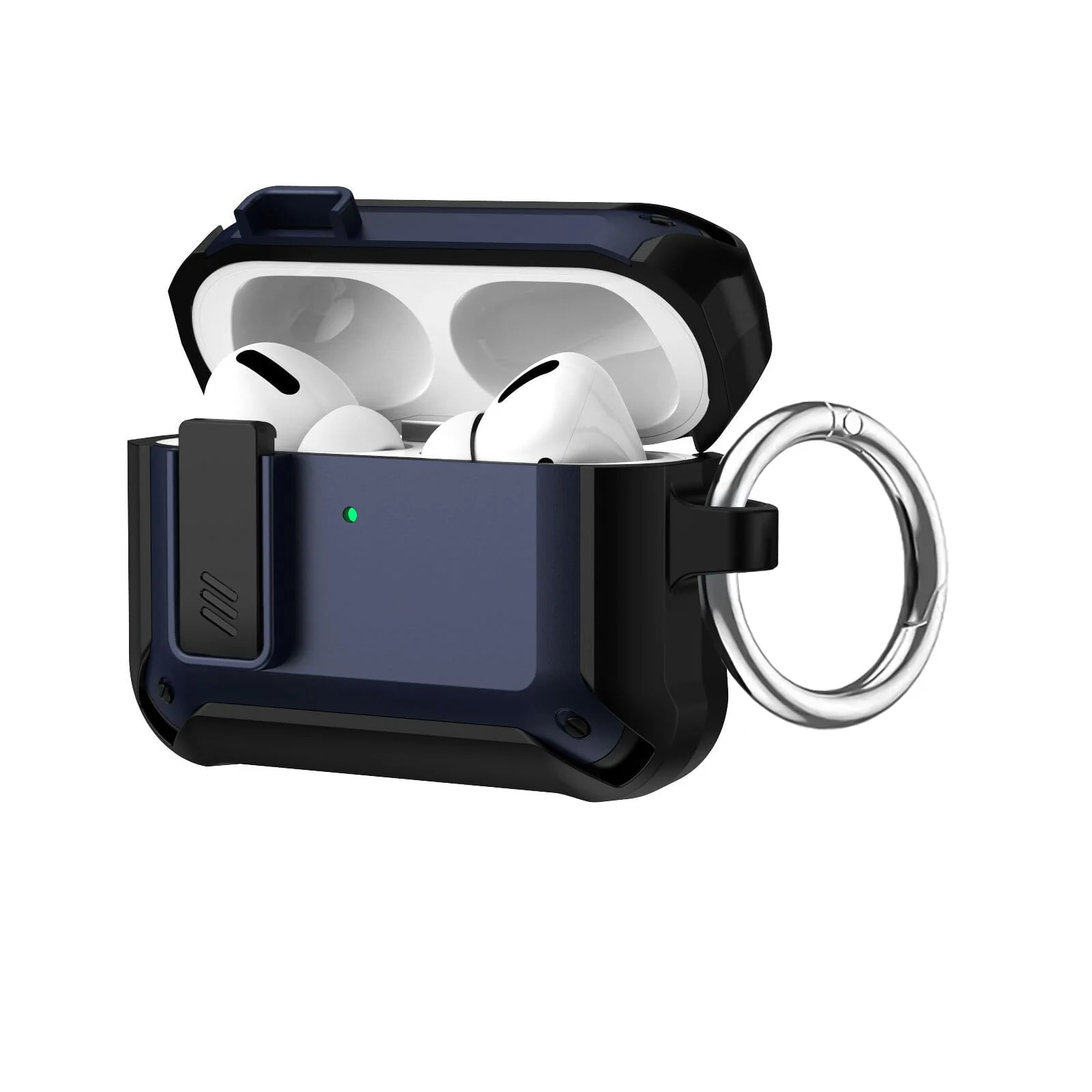 DL3 Mobilak Case Compatible with AirPods Pro 2nd/1st With Lock Lid, Rugged Compatible with AirPods Pro 2/1 (2023/2022/2019) Cool Protective Cover for Men Full-Body Armor Shockproof Skin - Black Blue