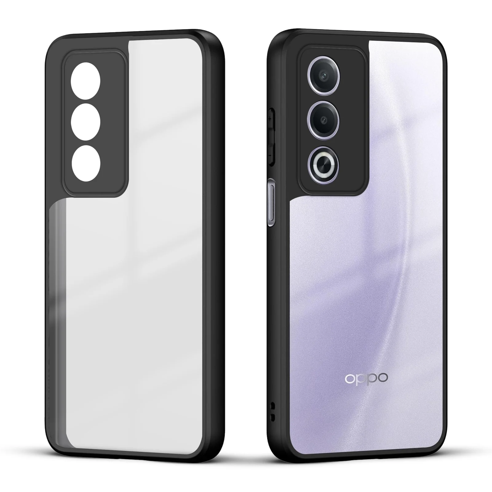 DL3 MOBILAK Clear Three-Layer Protective Phone Case for OPPO A3 Pro 5G and OPPO A80 5G - Black