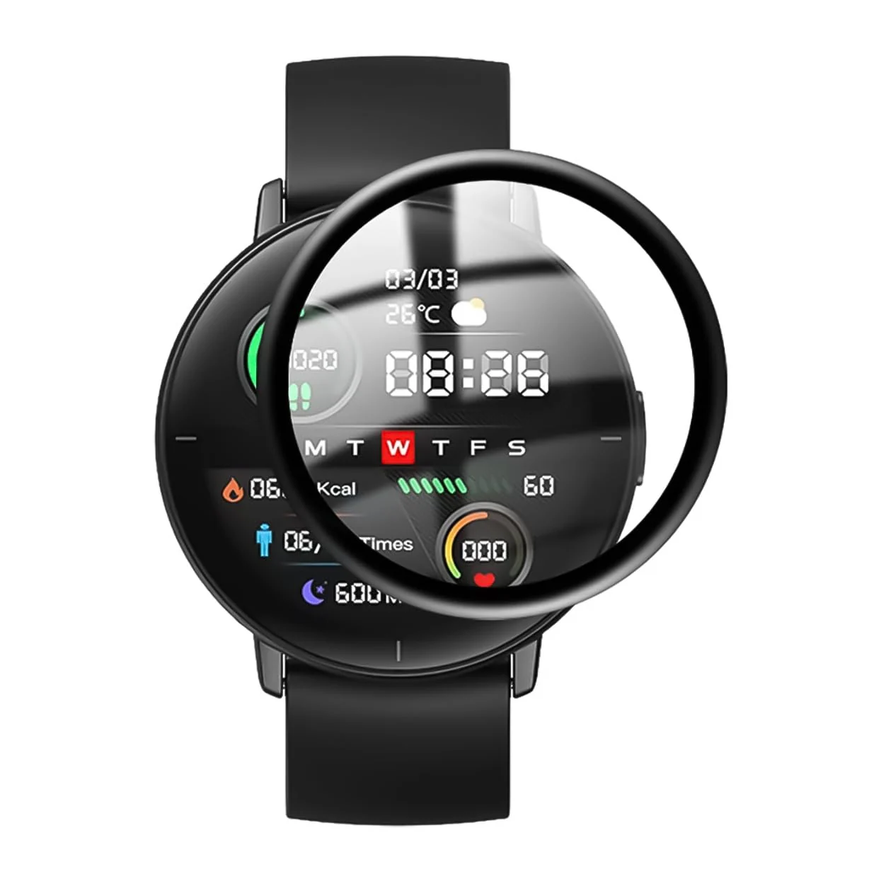 DL3 Mobilak Screen Protector For Xiaomi Watch Mibro Lite, 3D Curved Soft Edge Protective Film [Anti-Scratch] [Bubble Free] [Ultra Shatterproof] [High Sensitive] (Not Glass) - Black