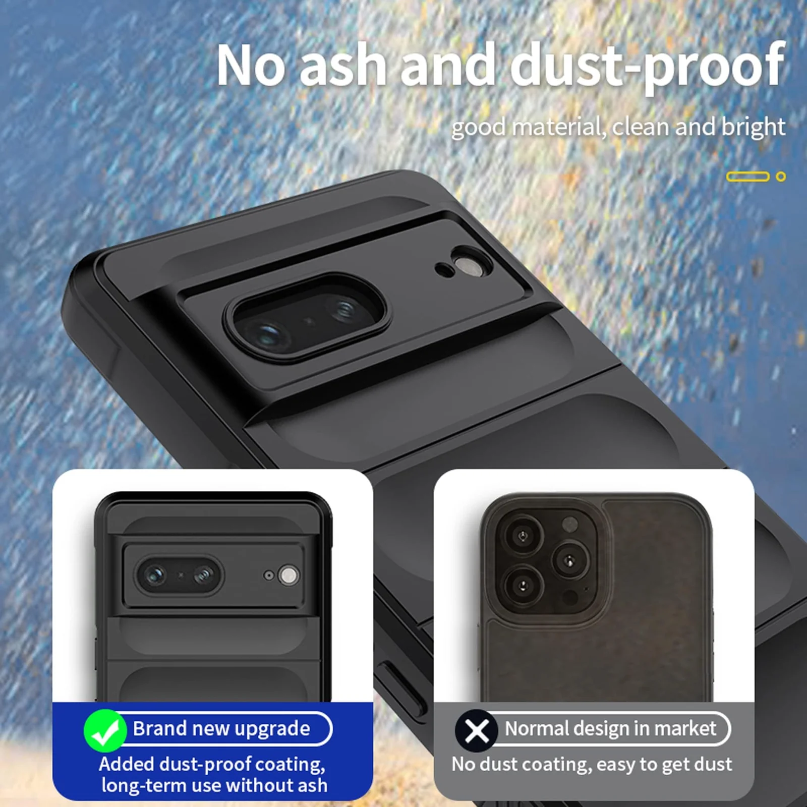 DL3 Mobilak Flexible Silicone and TPU Protective Case with Camera Protection for Google Pixel 7 - Black
