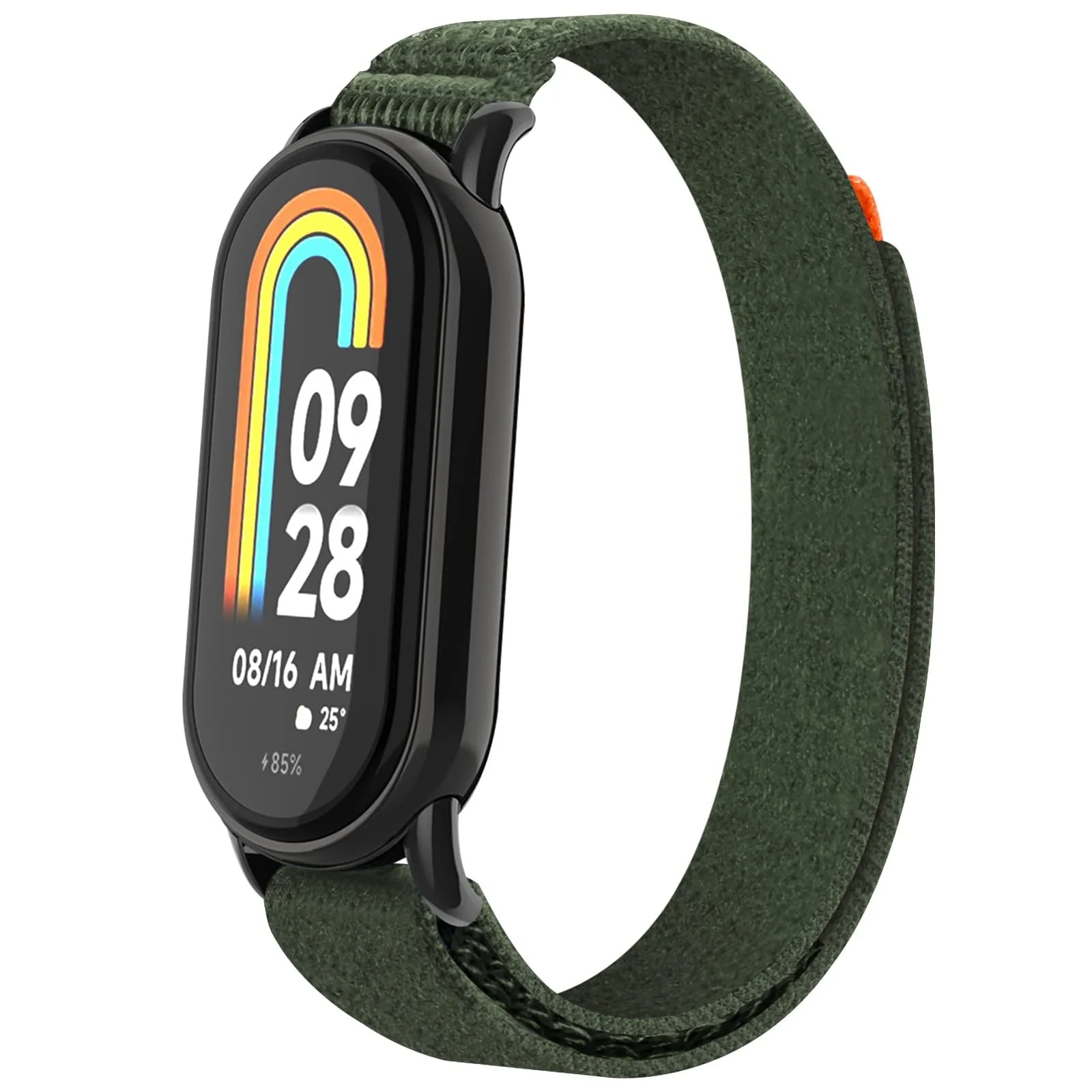 DL3 Mobilak Sport Bands Nylon For Xiaomi Mi Band 10/9/8 Men Women, Adjustable Elastic Breathable Soft Stretchy Wristband Loop Replacement Strap for Xiaomi Smart Band 8/9/10 - Green