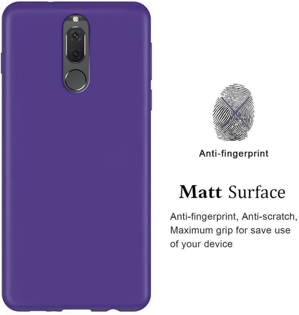 DL3 Mobilak Soft Silicone Protective Case for Huawei Mate 10 Lite with Microfiber Lining and Shockproof Design - Purple