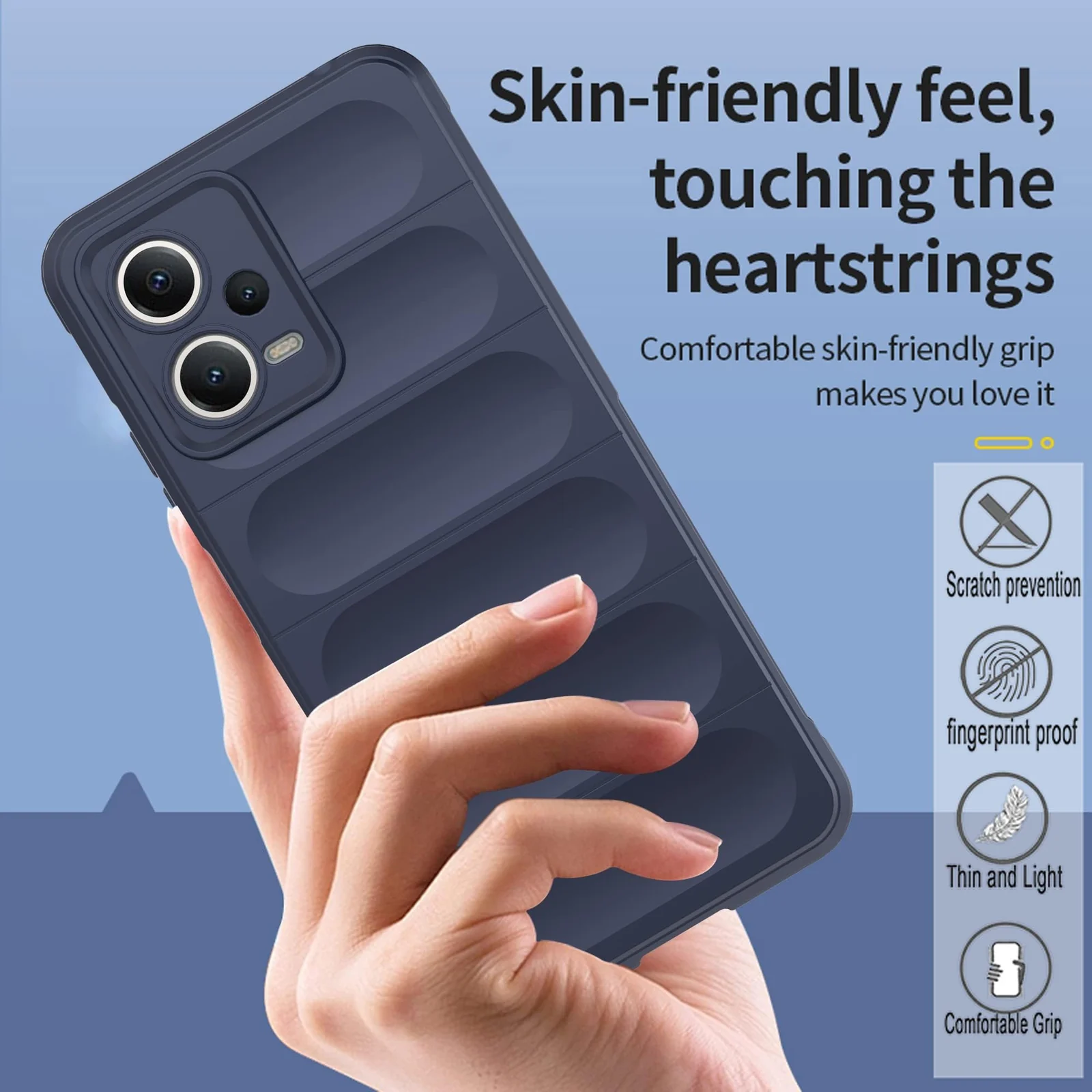 DL3 Mobilak Rugged Protective Case for Xiaomi Redmi Note 12 5G / Poco X5 5G, Camera protection, Shock-absorbing protection, Non-slip grip - Dark Gray