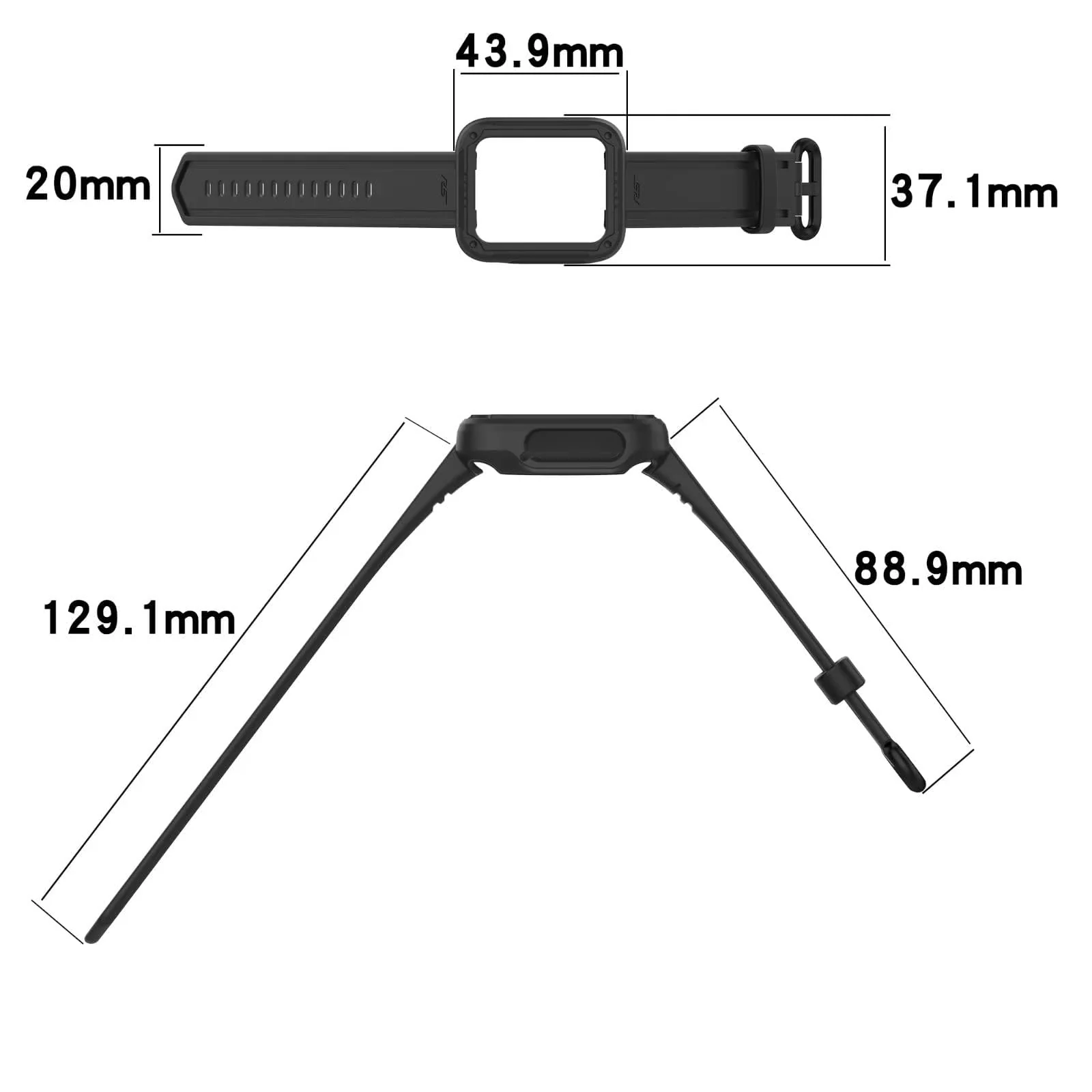 DL3 Mobilak Replacement Wrist Band Compatible with Xiaomi MI Watch Lite/Redmi Watch 2 Lite/Poco Watch/Redmi Watch 2/Horloge 2, Adjustable Soft Silicone Wrist Strap with Cover ( ), unisex-adult - Black