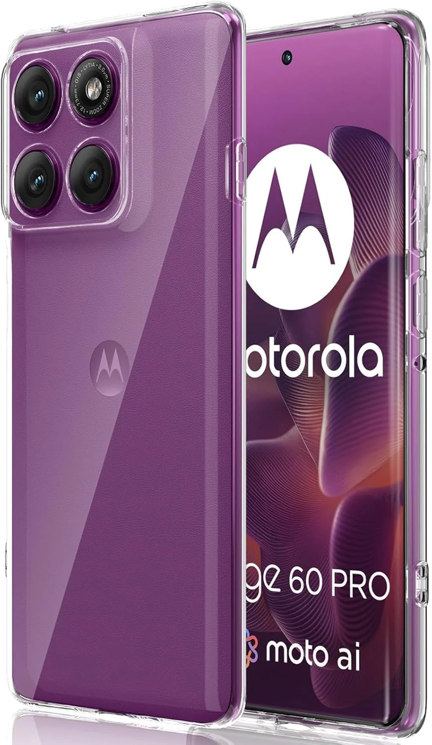 DL3 Mobilak Case Compatible with Motorola Moto Edge 60 Pro Case Crystal Soft TPU Gel Case Flexible Silicone Anti-Scratch TPU Cover - Clear