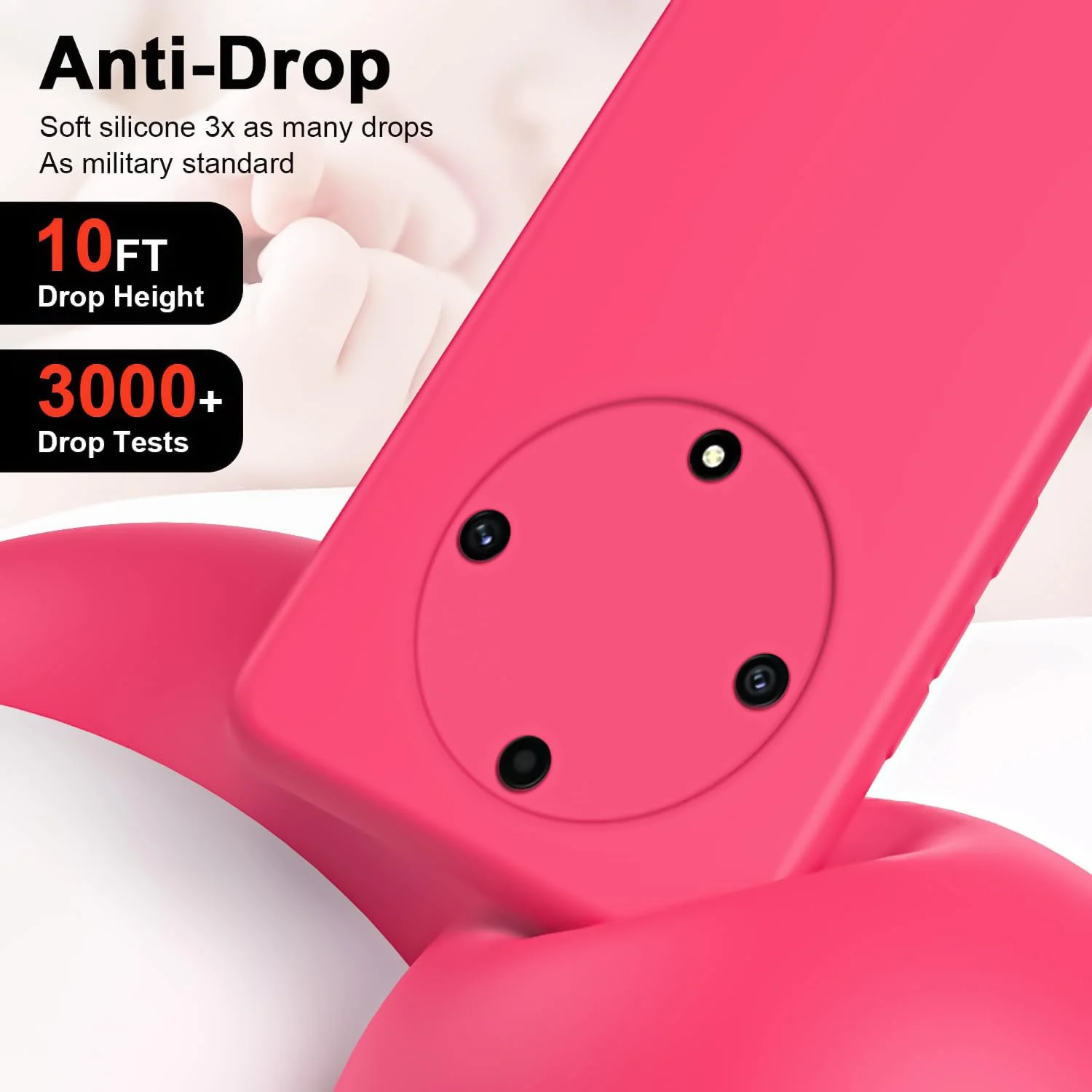 DL3 Mobilak Silicone Protective Case for Honor X9b, Shock-absorbing protection, Scratch-resistant surface, Soft microfiber lining - Hot Pink