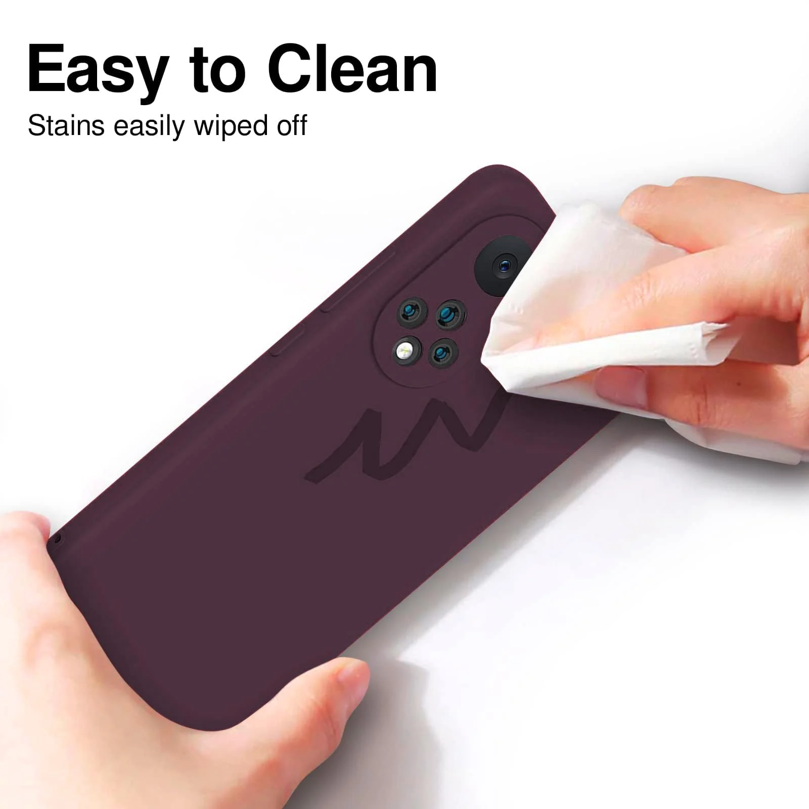 DL3 Mobilak Honor 50 / Huawei Nova 9 Case, Soft Flexible Silicone Gel Rubber Bumper Cover, Slim Fit Full Body Shockproof Protective Phone Case (Win Red) - Wine Red