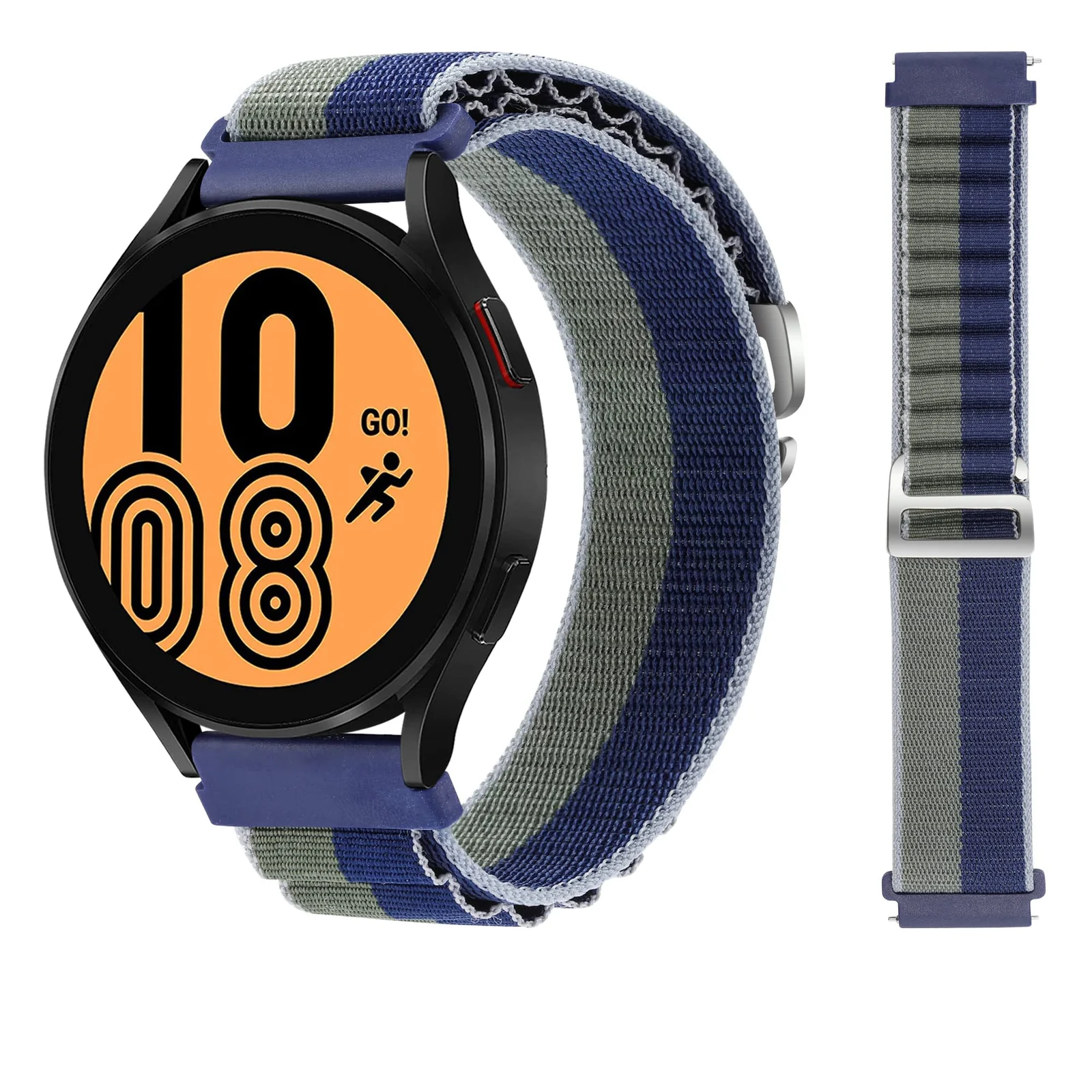 DL3 Mobilak Alpine Loop Band Sport Nylon 22MM For Samsung Galaxy Watch 3 45mm/Watch 46mm/Gear S3/Huawei watch GT4 46MM/GT3 46MM/Watch 3&4/Watch 3&4 Pro/GT2E/GT2 Pro/GT2 46MM/Amazfit GTR 2/2e/3/3 Pro/4 - Green & Blue