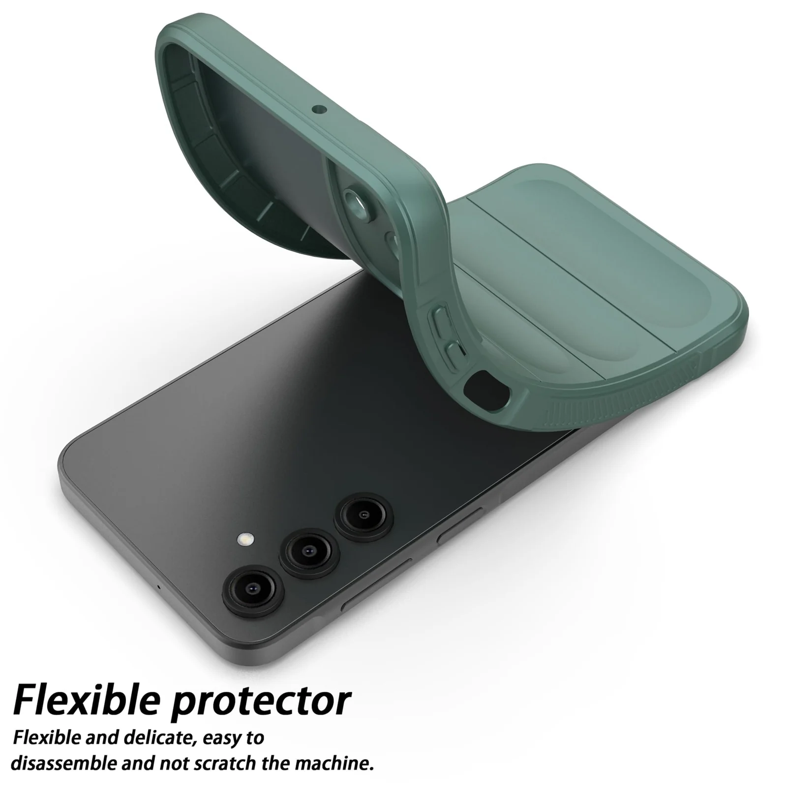 DL3 Mobilak Soft Silicone Protective Case for Samsung Galaxy A25 with Camera Protection and Shockproof Design - Green
