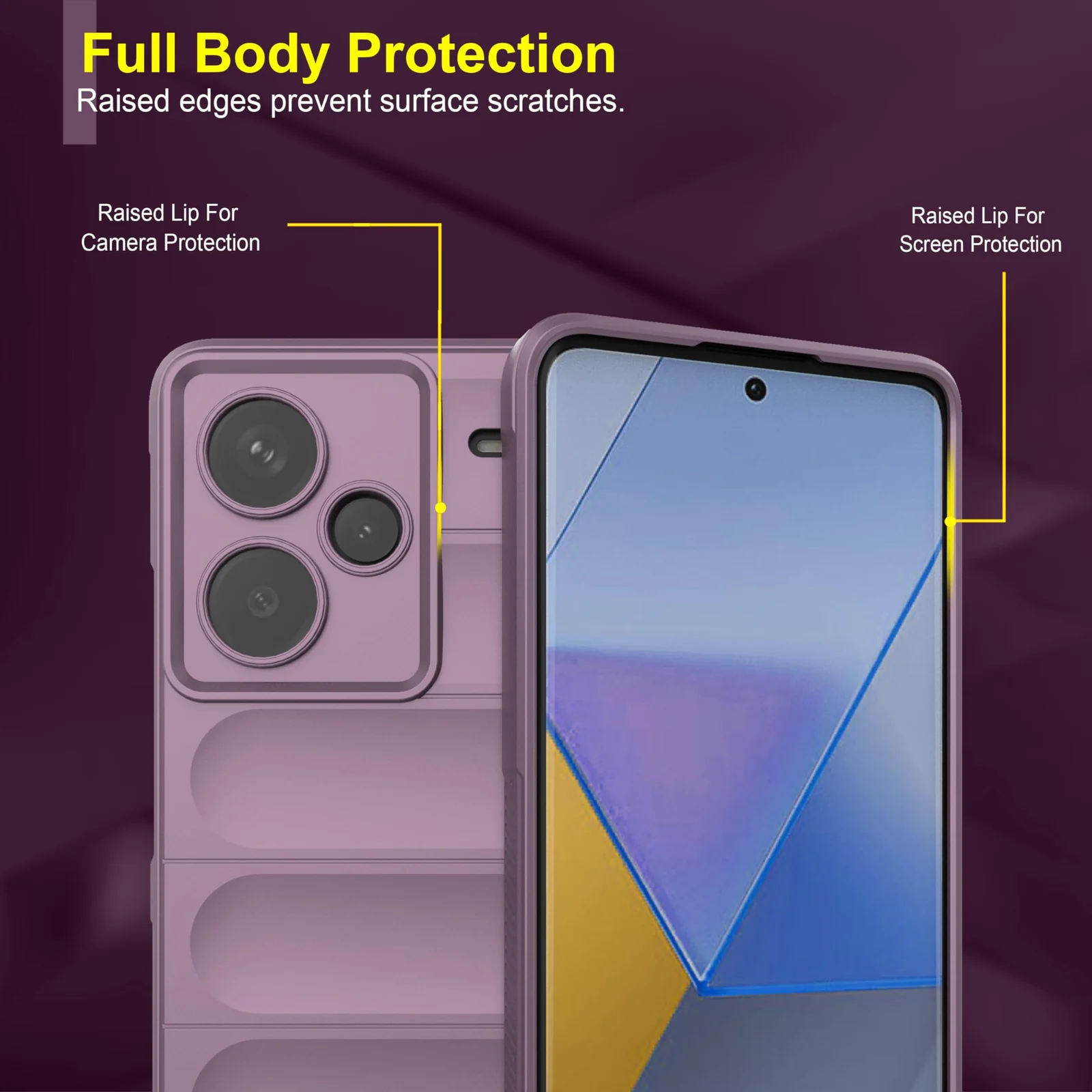 DL3 Mobilak Rugged Protective Case for Xiaomi Redmi Note 13 Pro + Plus 5G, Camera protection, Shock-absorbing protection, Non-slip grip - Purple